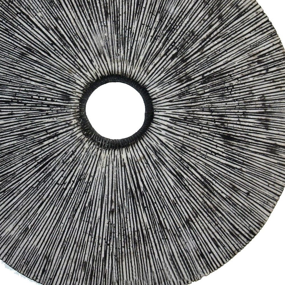 30" X 30" Contemporary Grey Round Rib Wall Art - Image 3