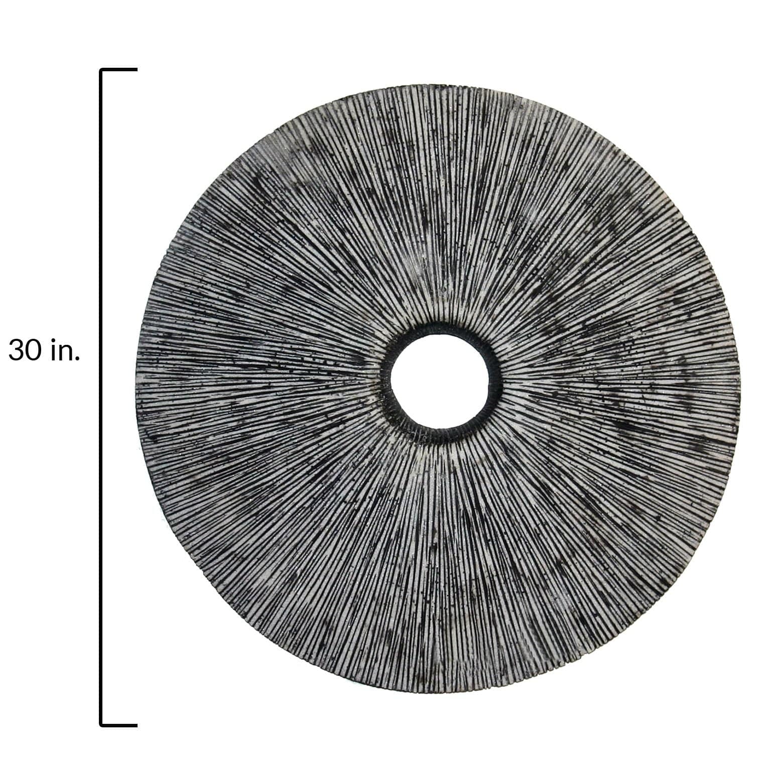 30" X 30" Contemporary Grey Round Rib Wall Art - Image 8