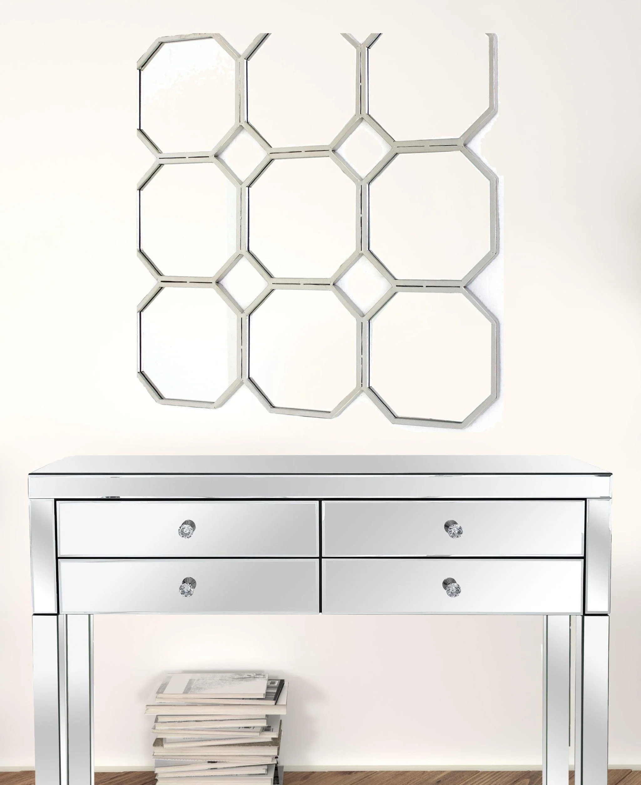 30" X 30" X 1" Silver Mirrored Metal - Wall Sculpture - Image 2