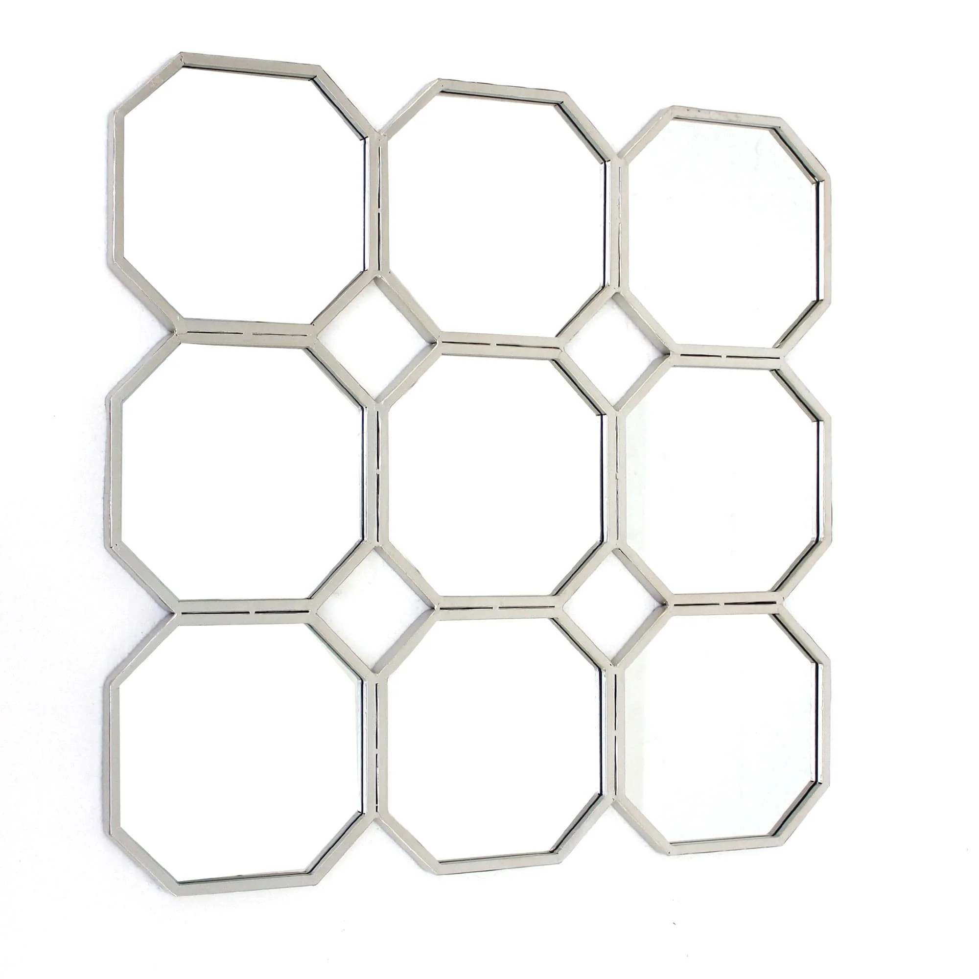 30" X 30" X 1" Silver Mirrored Metal - Wall Sculpture - Image 6