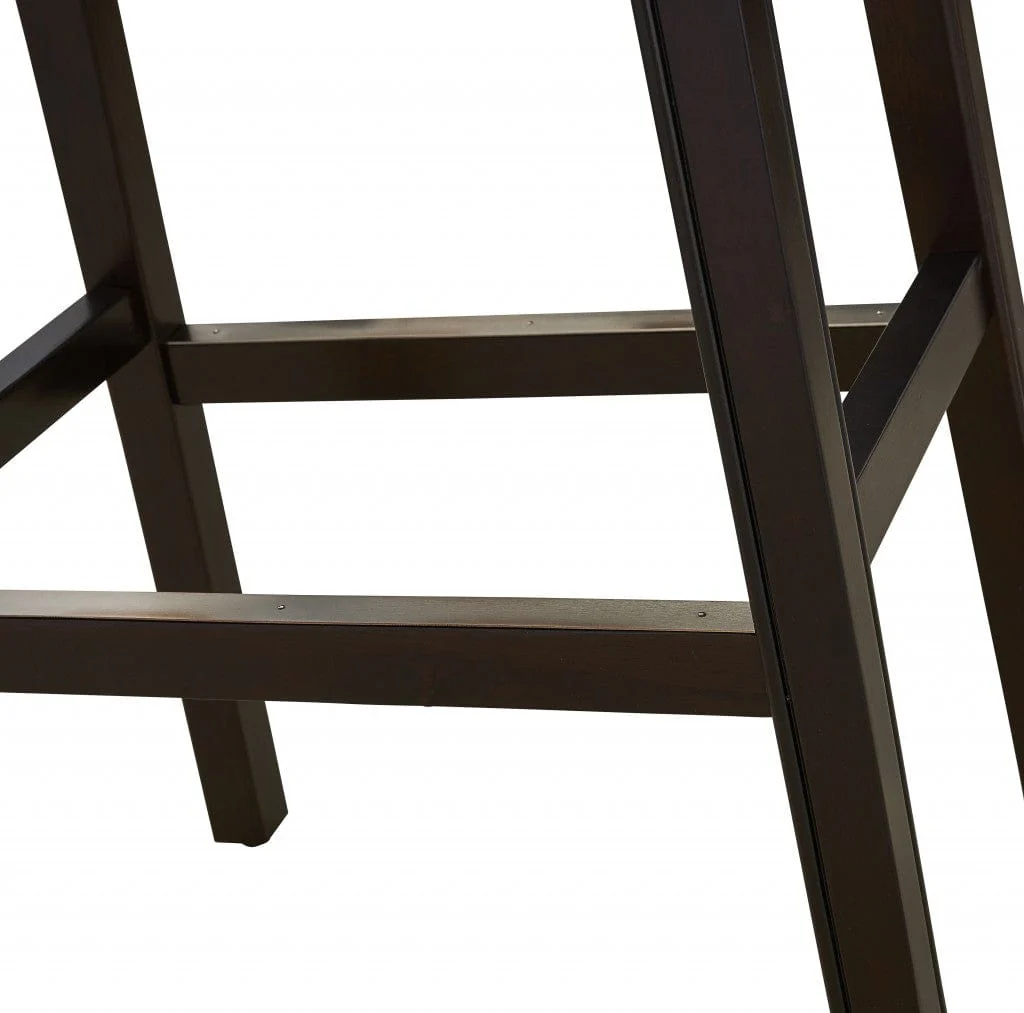 31" Black And Espresso Solid Wood Backless Bar Height Bar Chair - Image 6