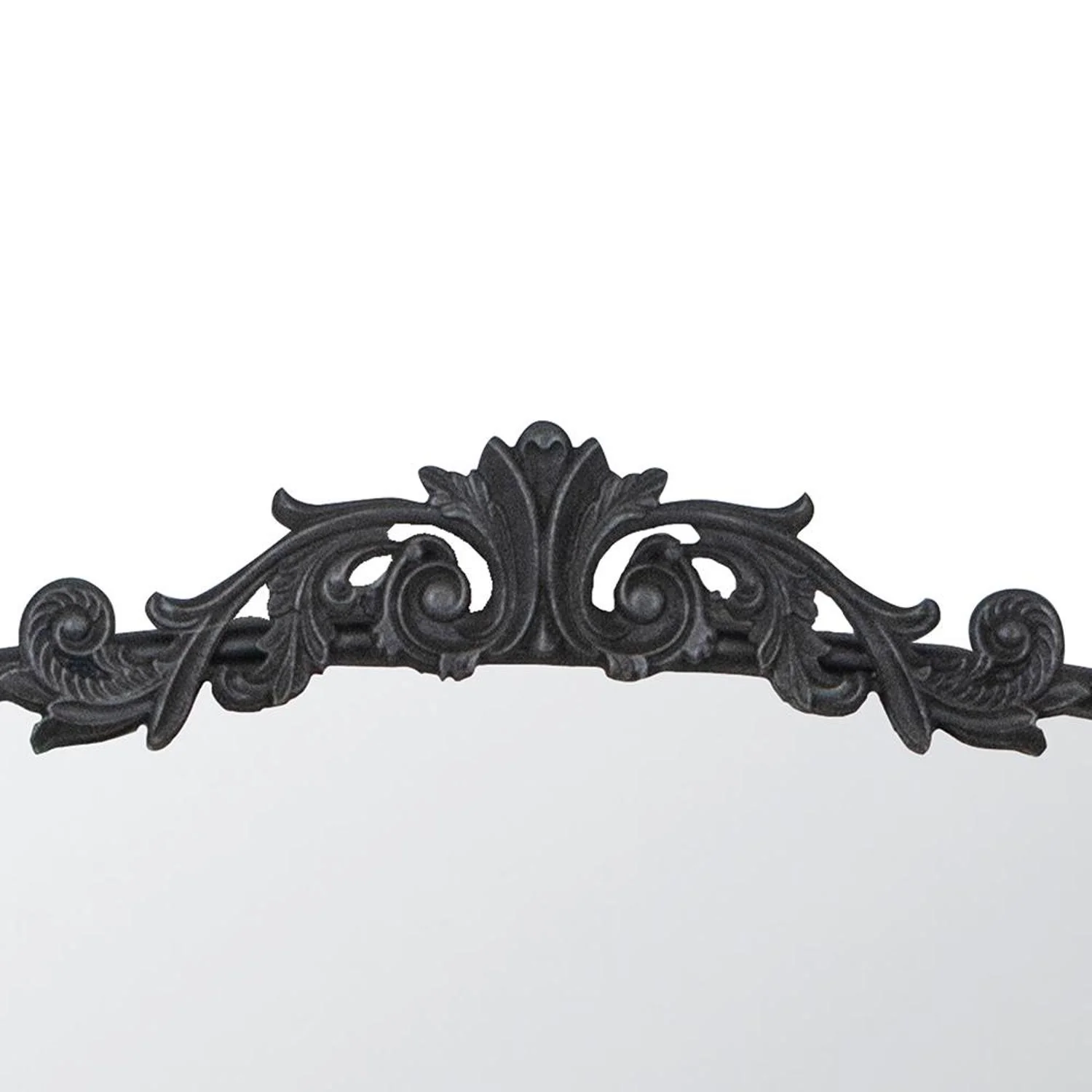 31" Black Arch Iron Framed Accent Mirror - Image 4
