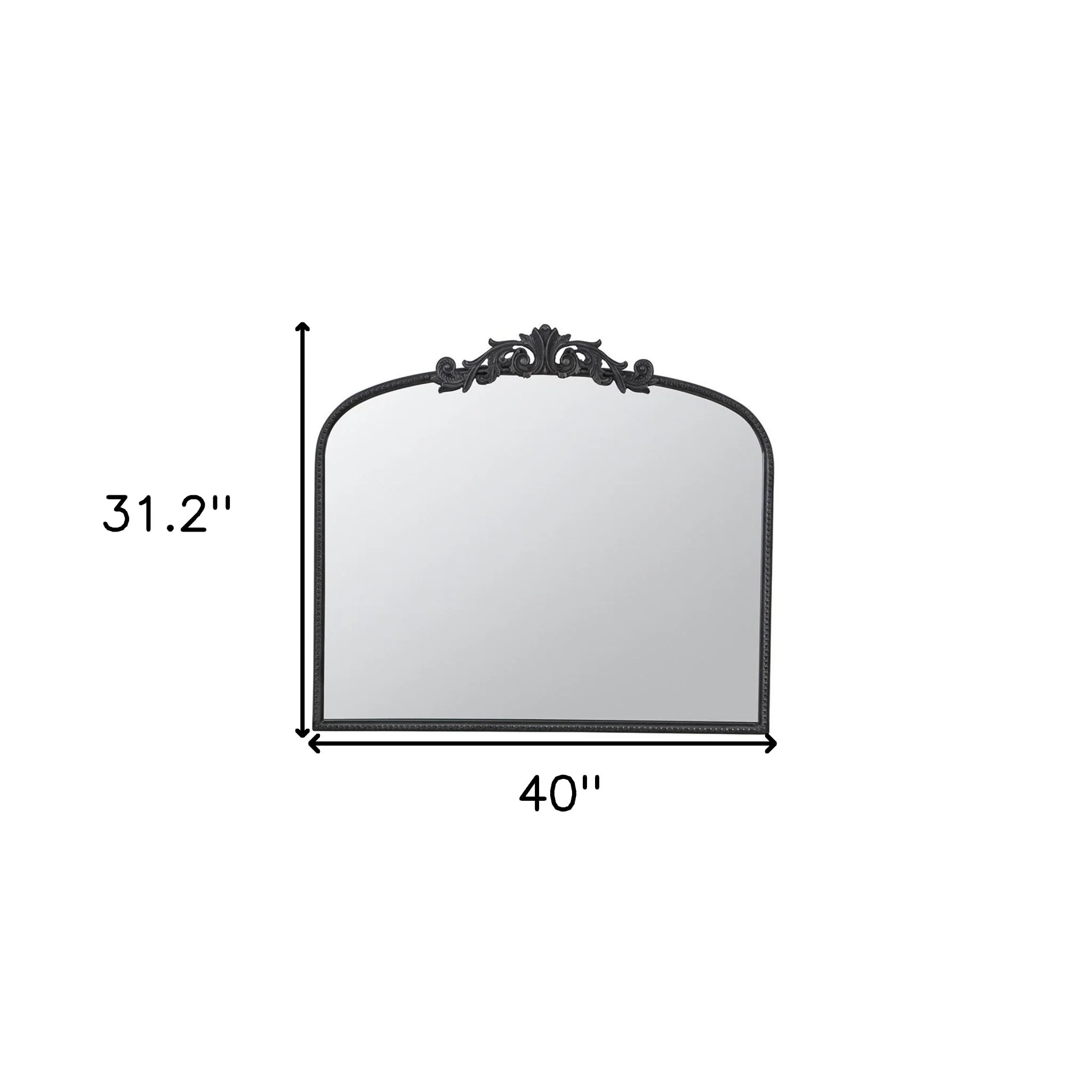 31" Black Arch Iron Framed Accent Mirror - Image 5