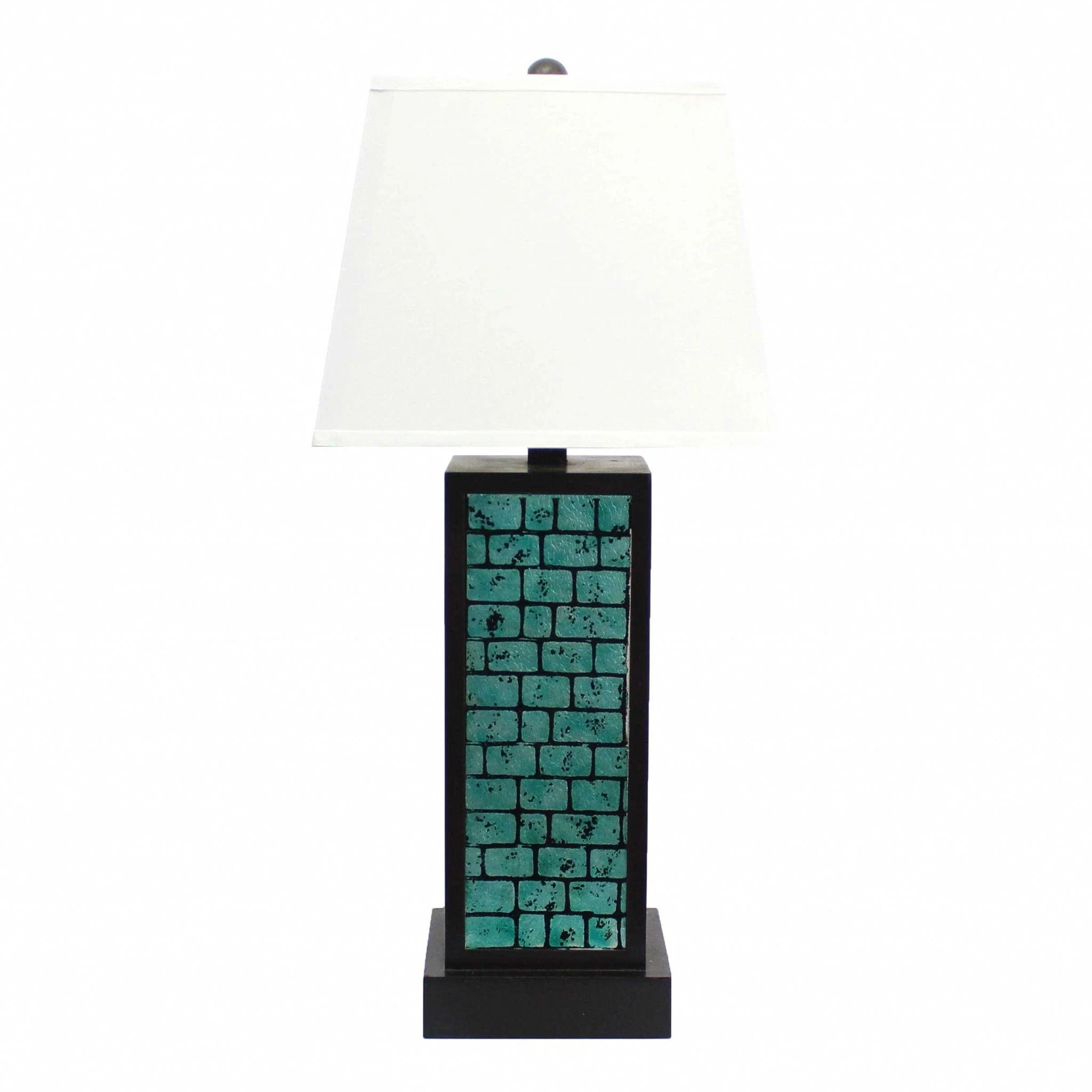 31" Black Metal Bedside Lamp With White Empire Shade - Image 3