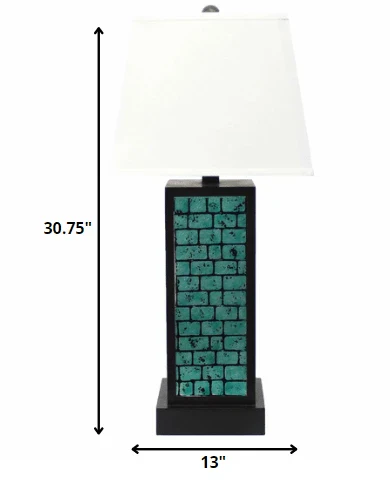 31" Black Metal Bedside Lamp With White Empire Shade - Image 6