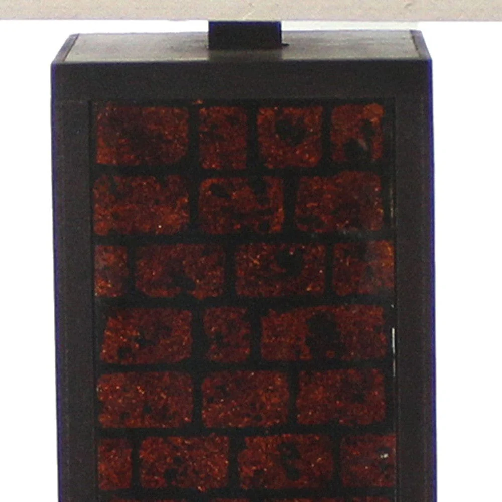 31" Black Metal Bedside Table Lamp With White Shade - Image 3