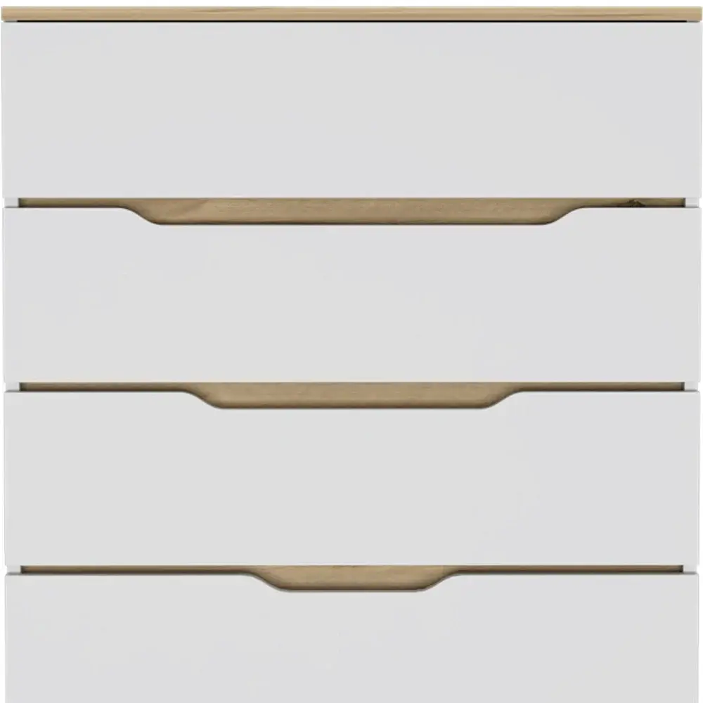 31" Brown and White Four Drawer Standard Chest - Image 4