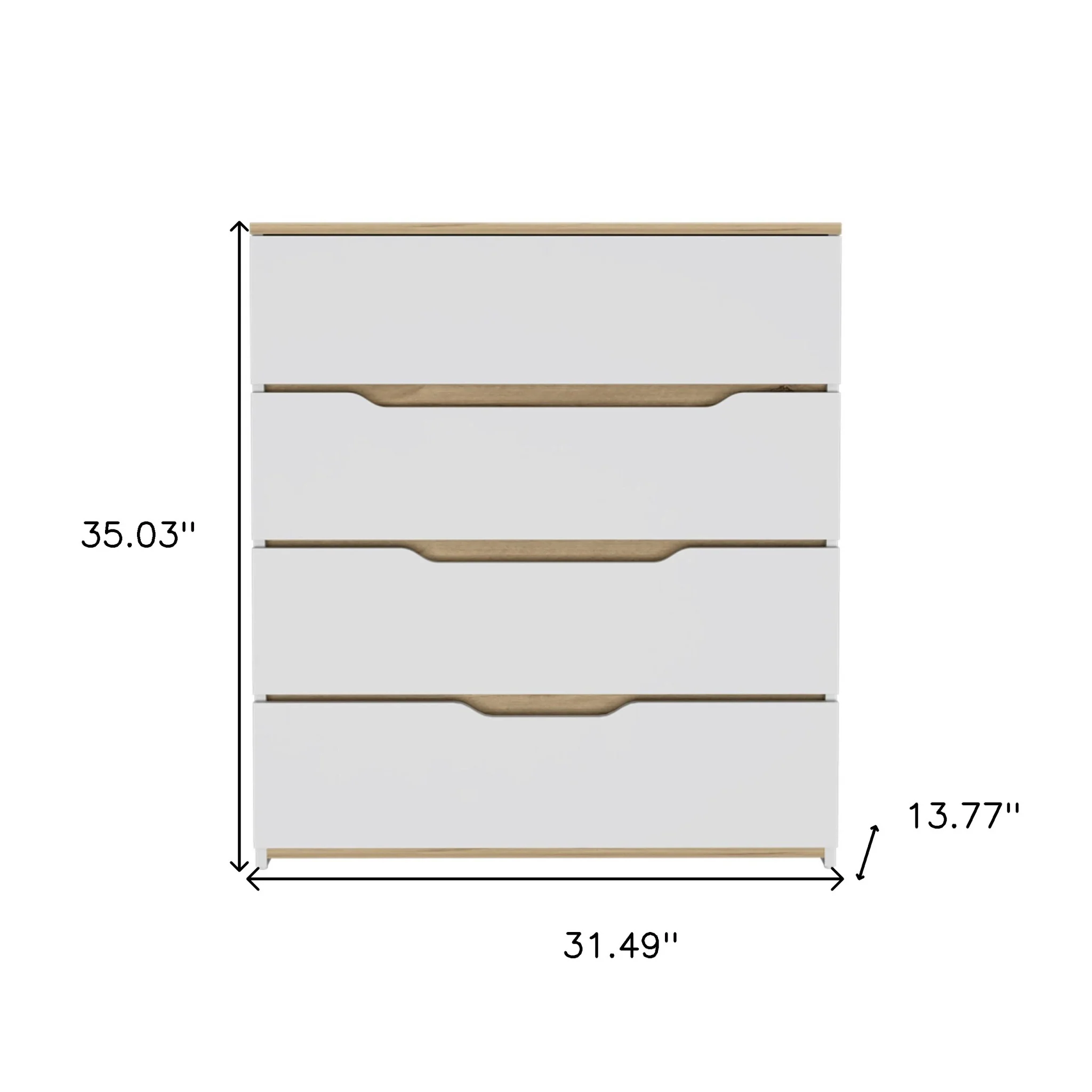 31" Brown and White Four Drawer Standard Chest - Image 5