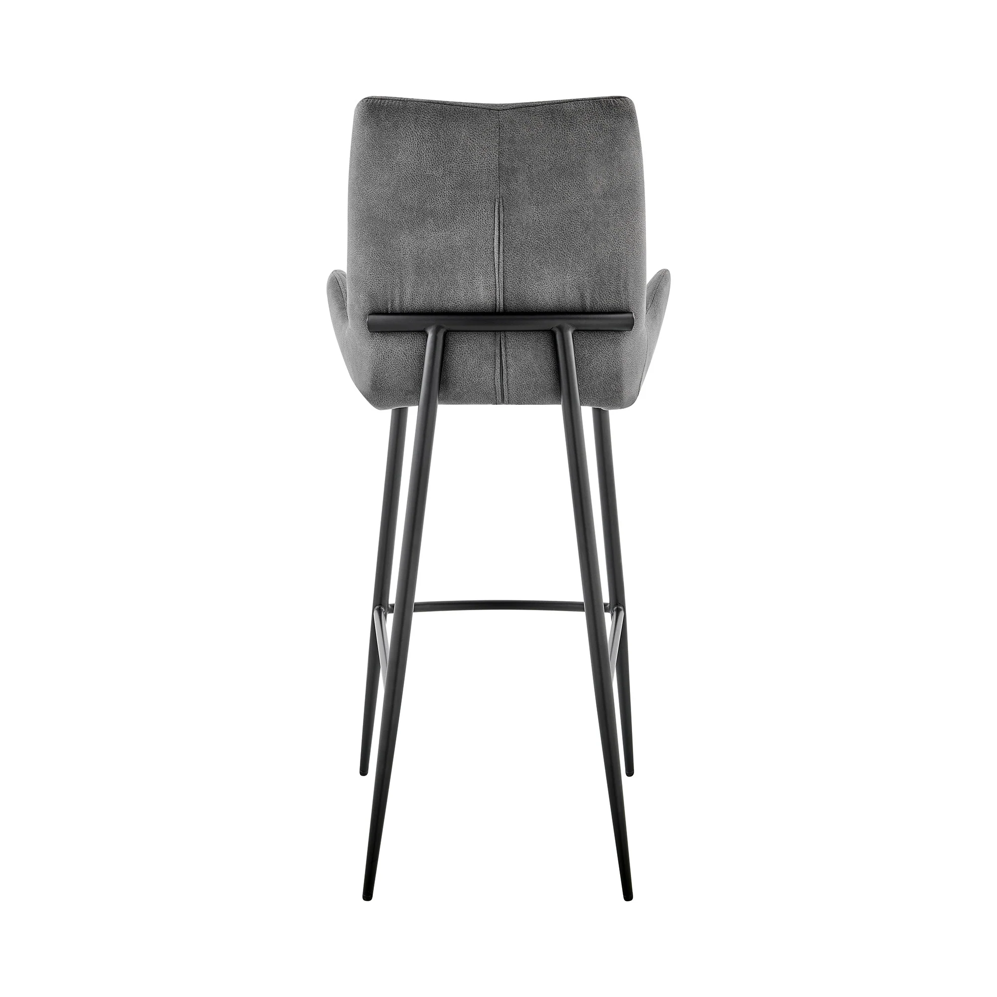 31" Charcoal And Black Iron Bar Height Bar Chair - Image 6