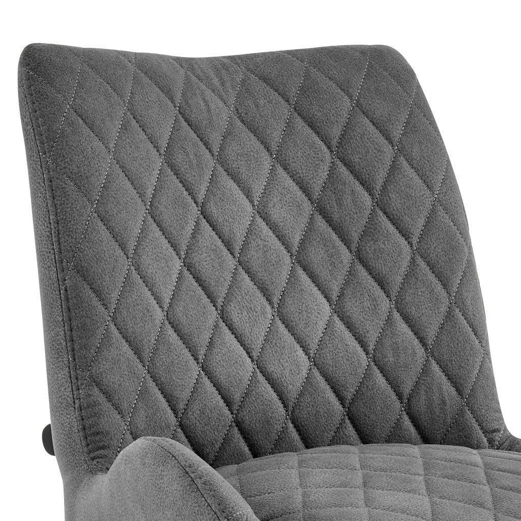 31" Charcoal And Black Iron Bar Height Bar Chair - Image 7