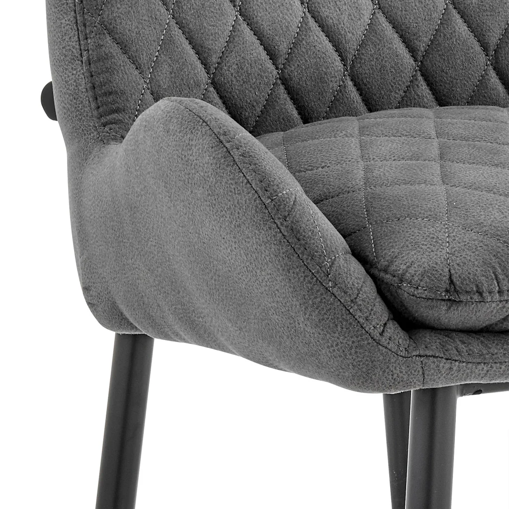 31" Charcoal And Black Iron Bar Height Bar Chair - Image 8