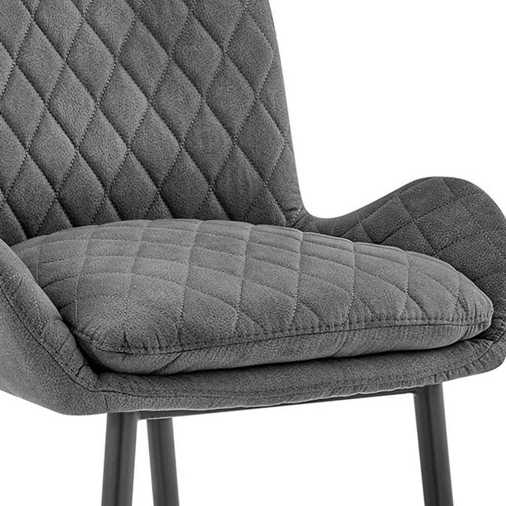 31" Charcoal And Black Iron Bar Height Bar Chair - Image 9