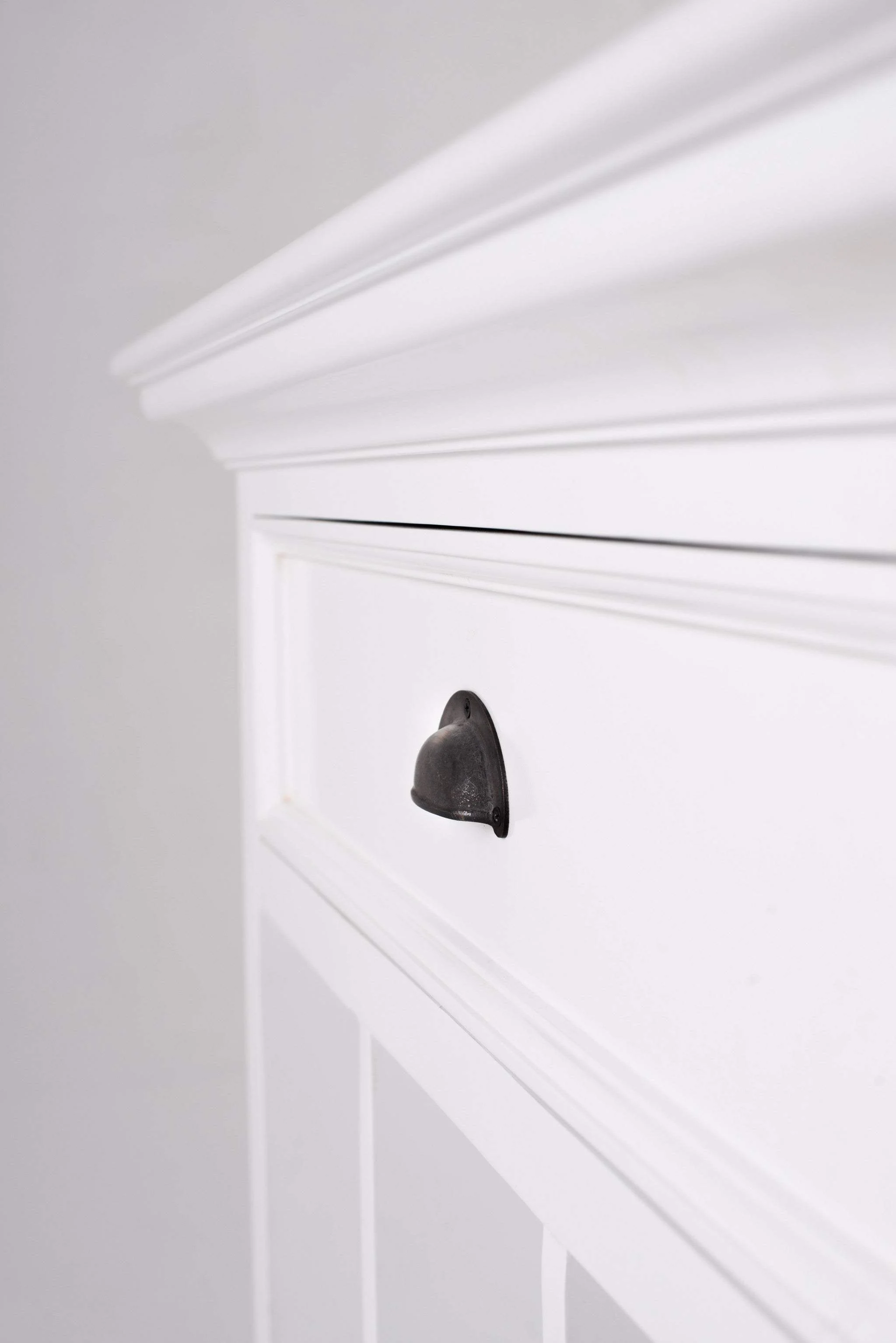 31" Distressed White Wood Nightstand with Dividers - Image 6