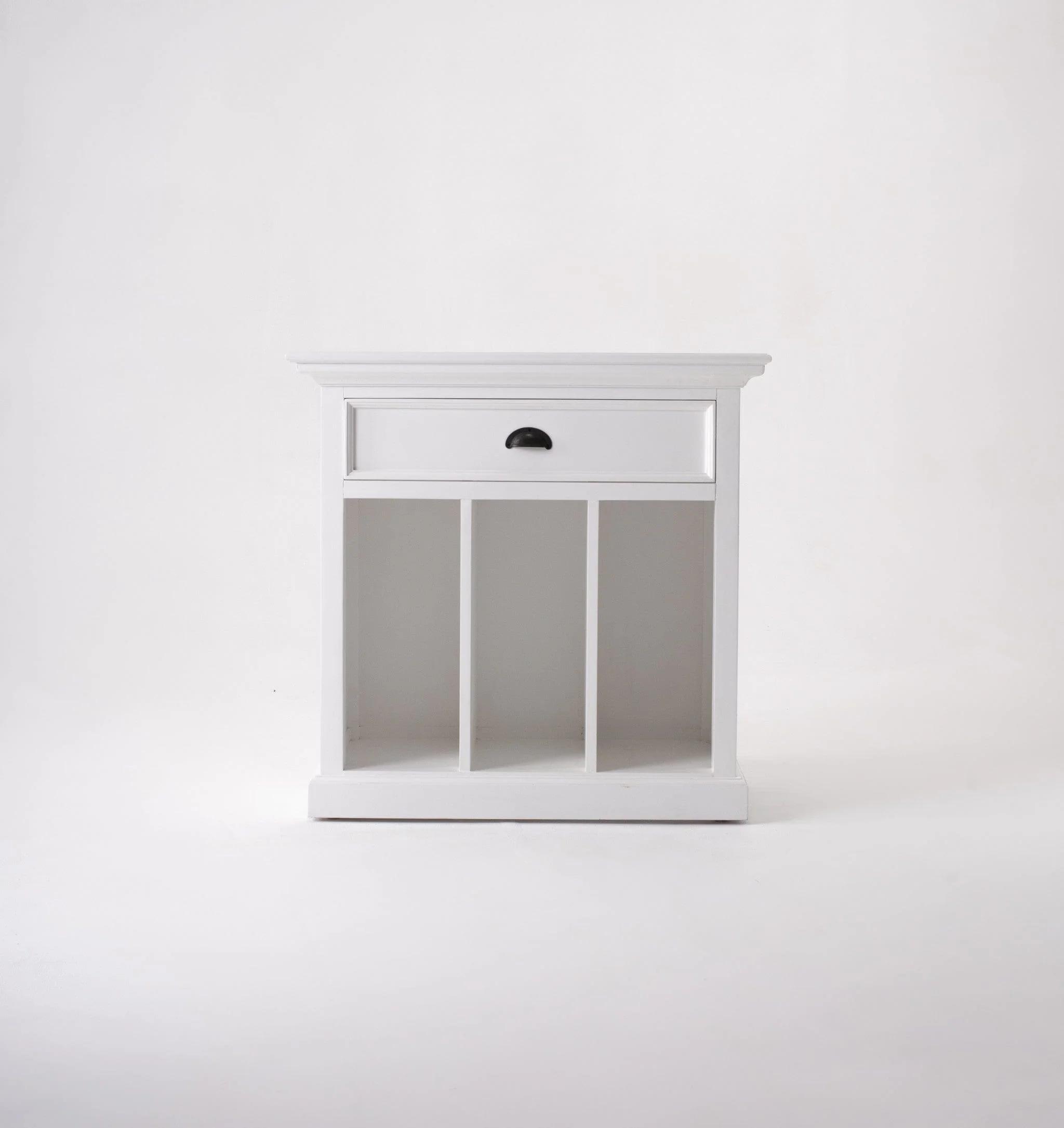 31" Distressed White Wood Nightstand with Dividers - Image 7