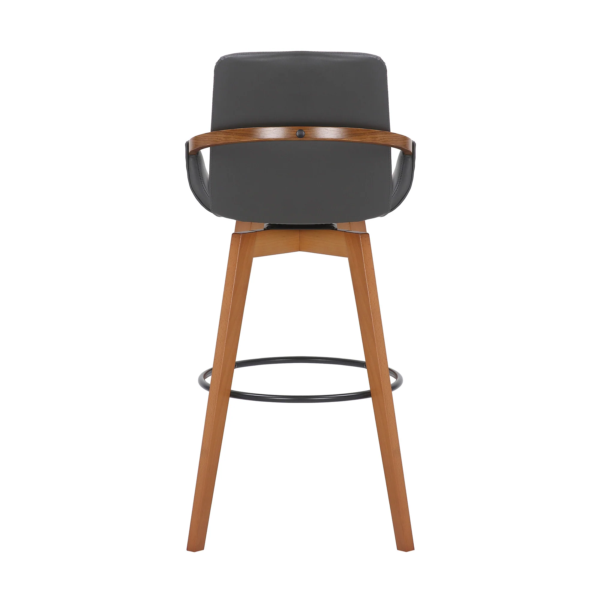 31" Gray And Black Iron Swivel Bar Height Bar Chair - Image 6
