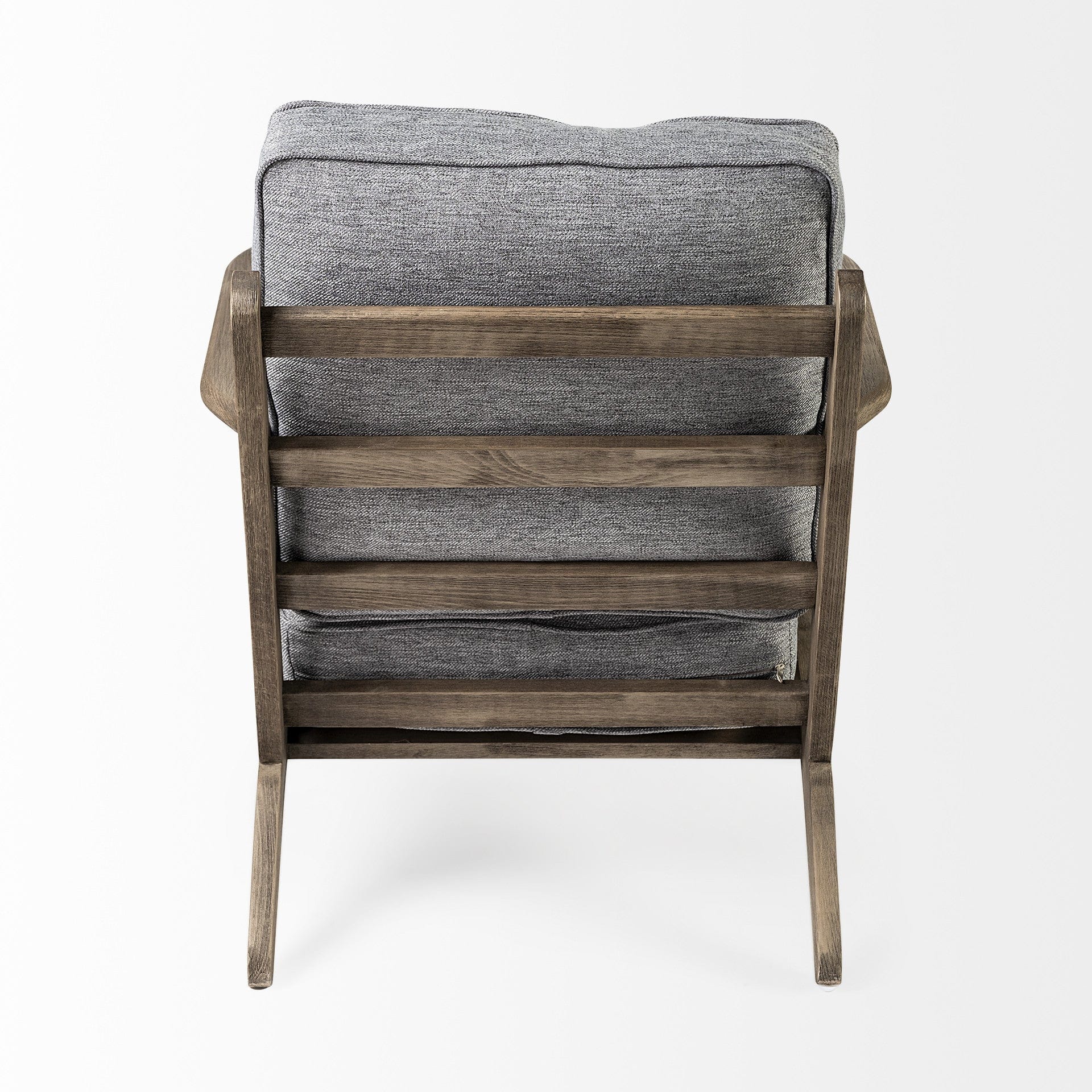 31" Gray And Brown Fabric Lounge Chair - Image 4