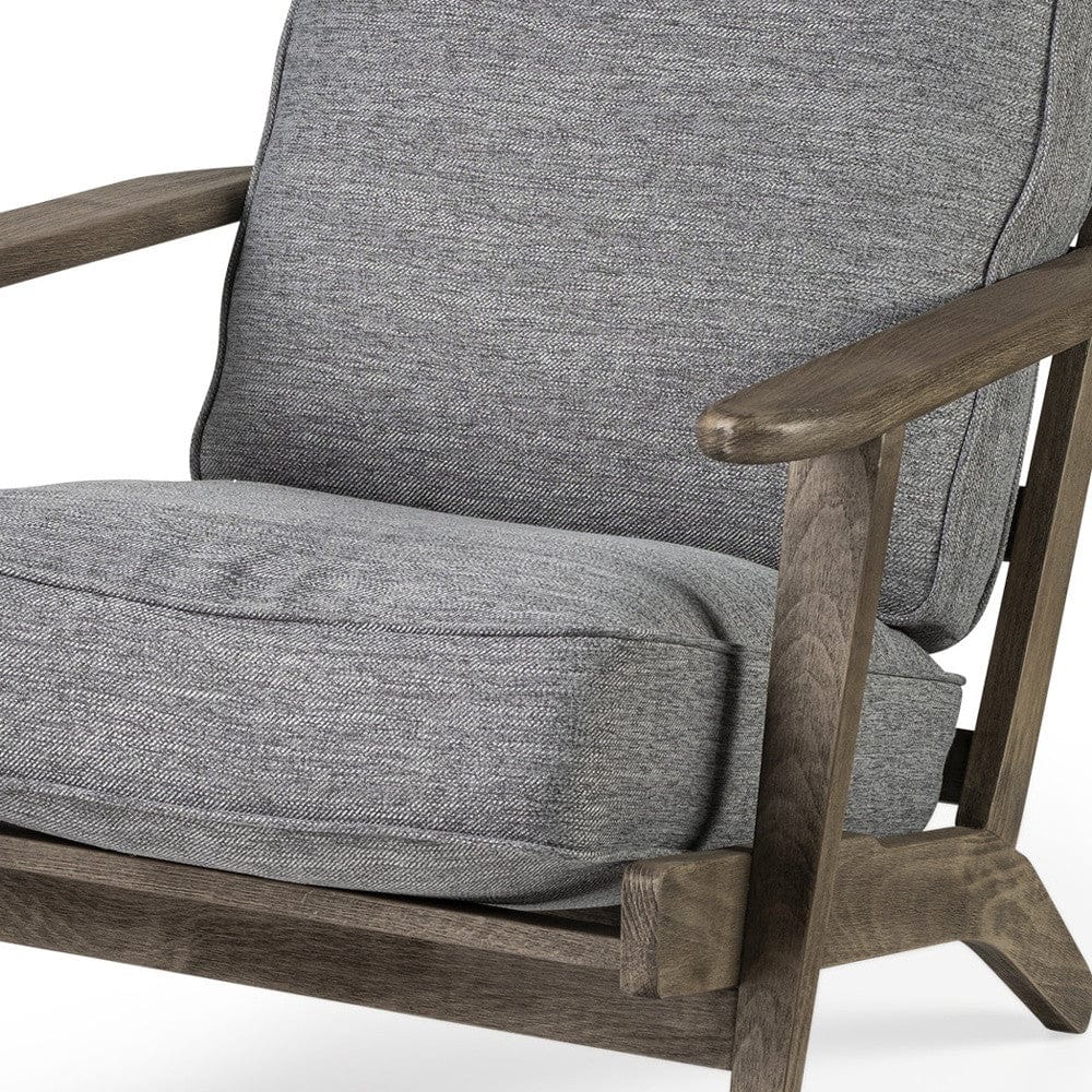 31" Gray And Brown Fabric Lounge Chair - Image 6