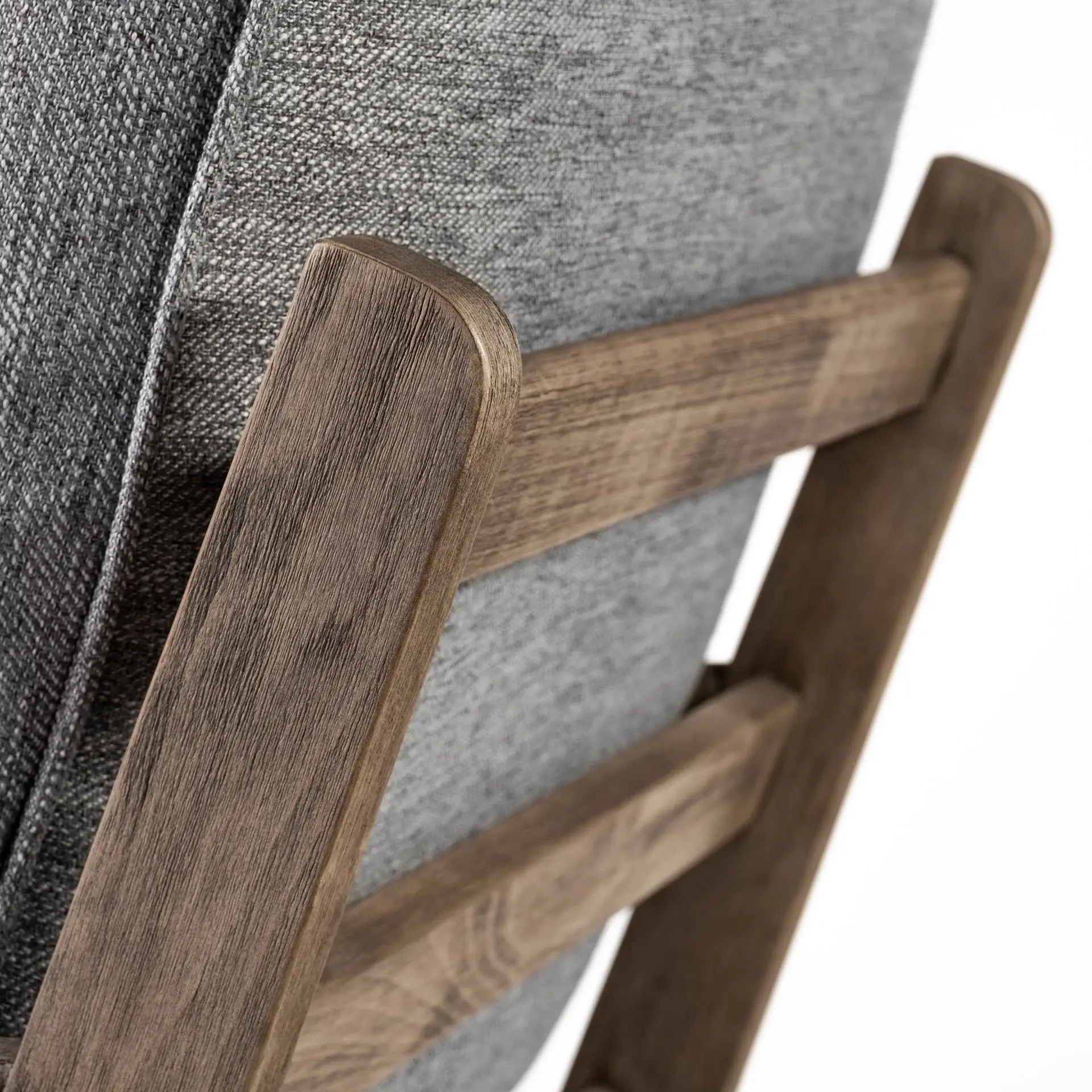 31" Gray And Brown Fabric Lounge Chair - Image 9