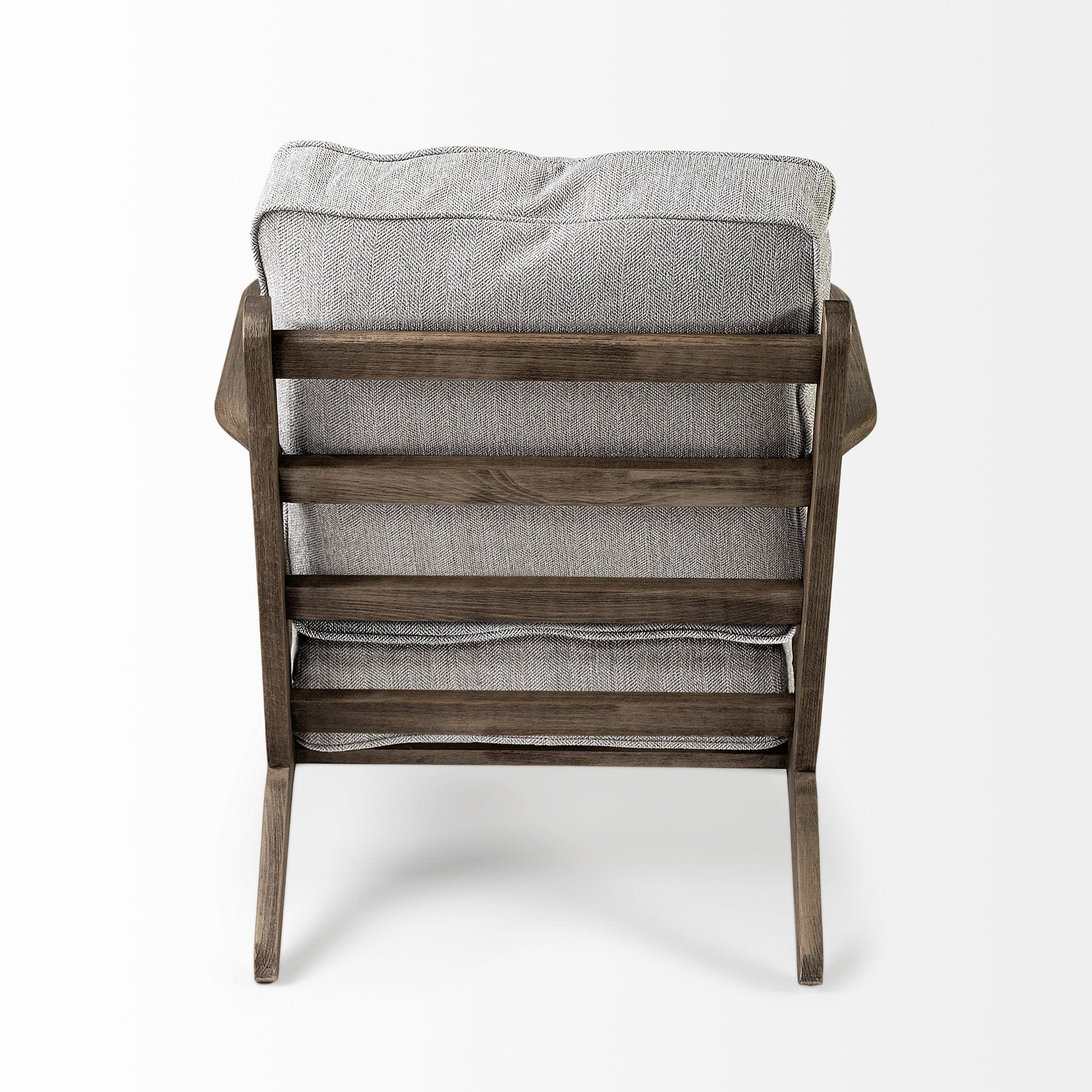 31" Light Gray And Brown Fabric Lounge Chair - Image 5