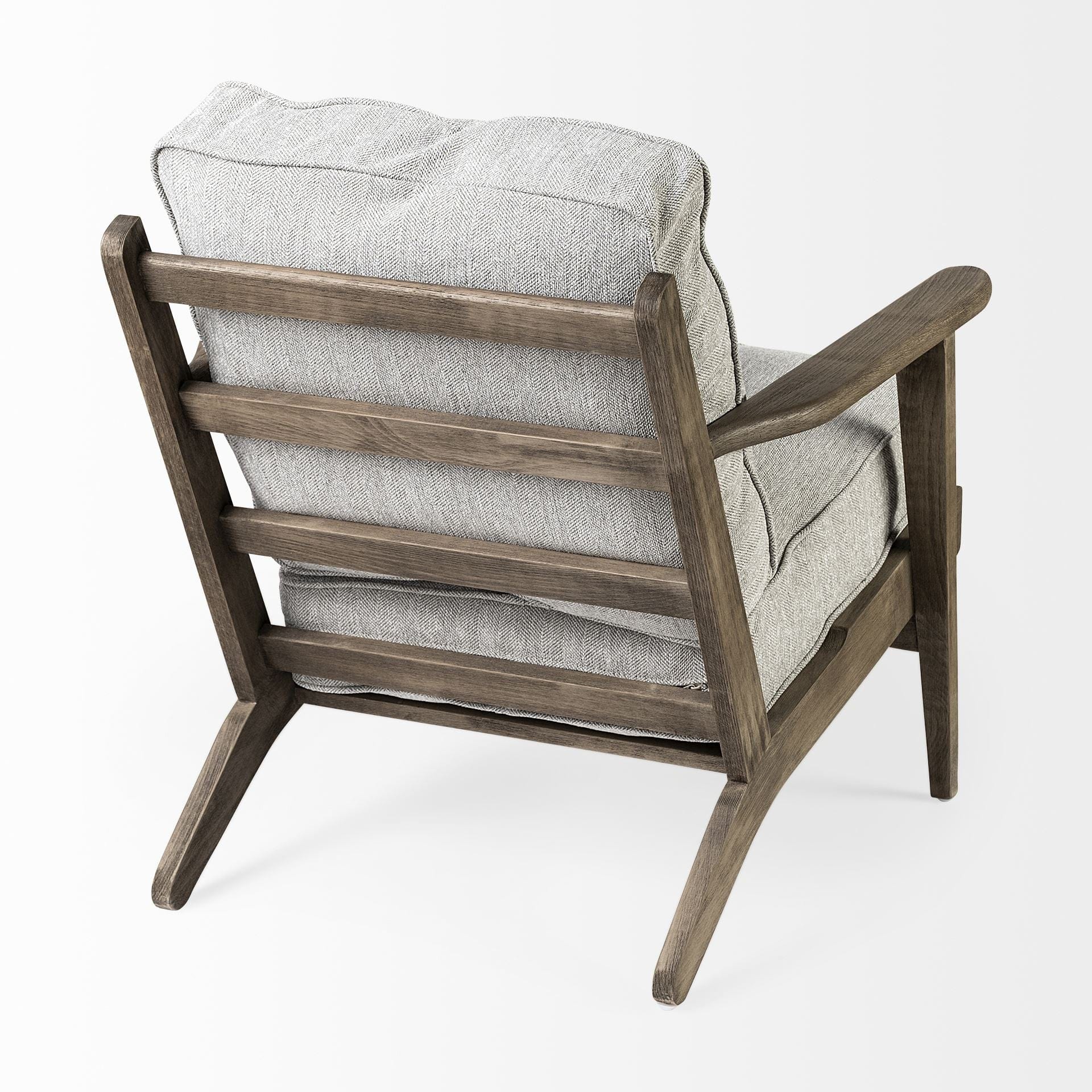 31" Light Gray And Brown Fabric Lounge Chair - Image 6