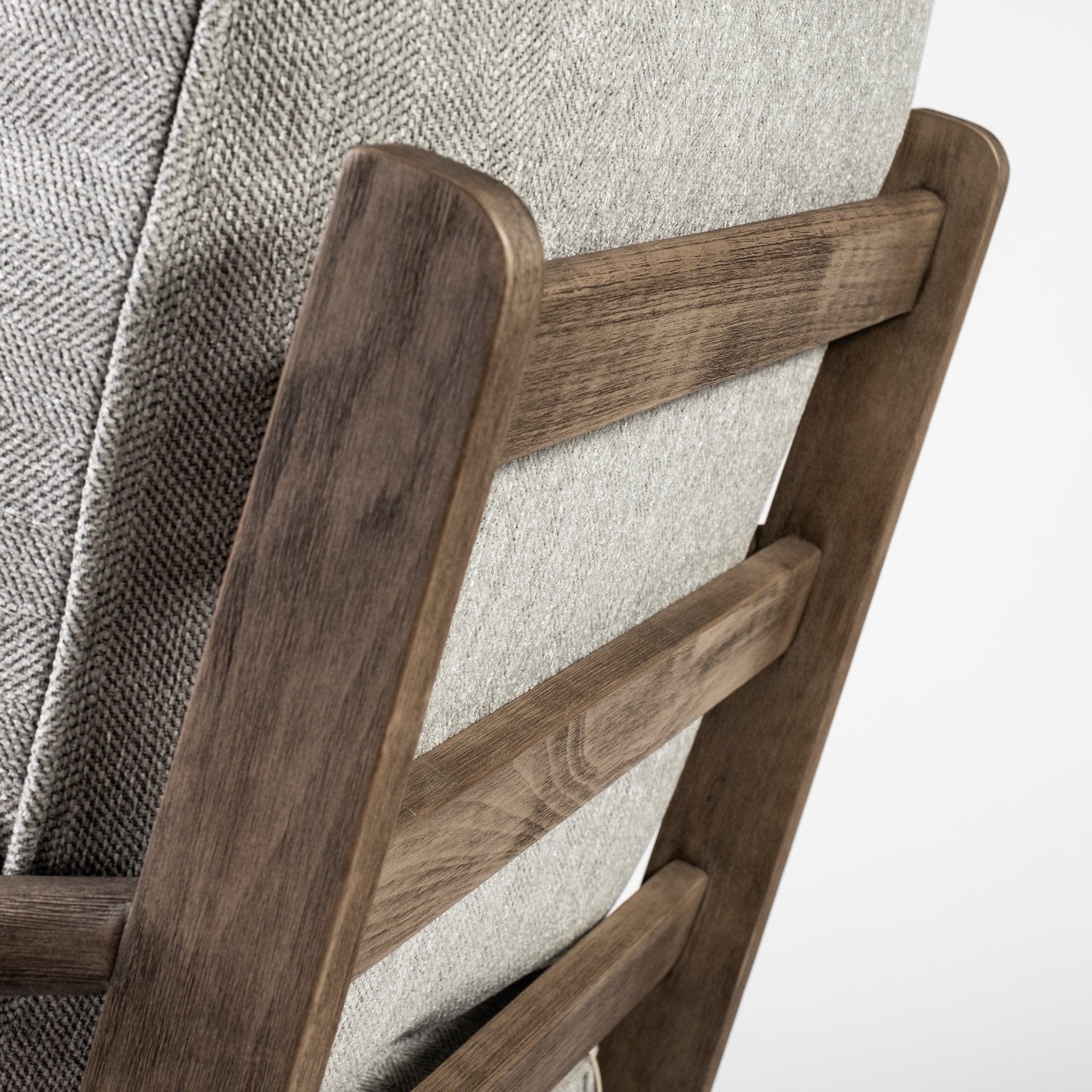 31" Light Gray And Brown Fabric Lounge Chair - Image 9