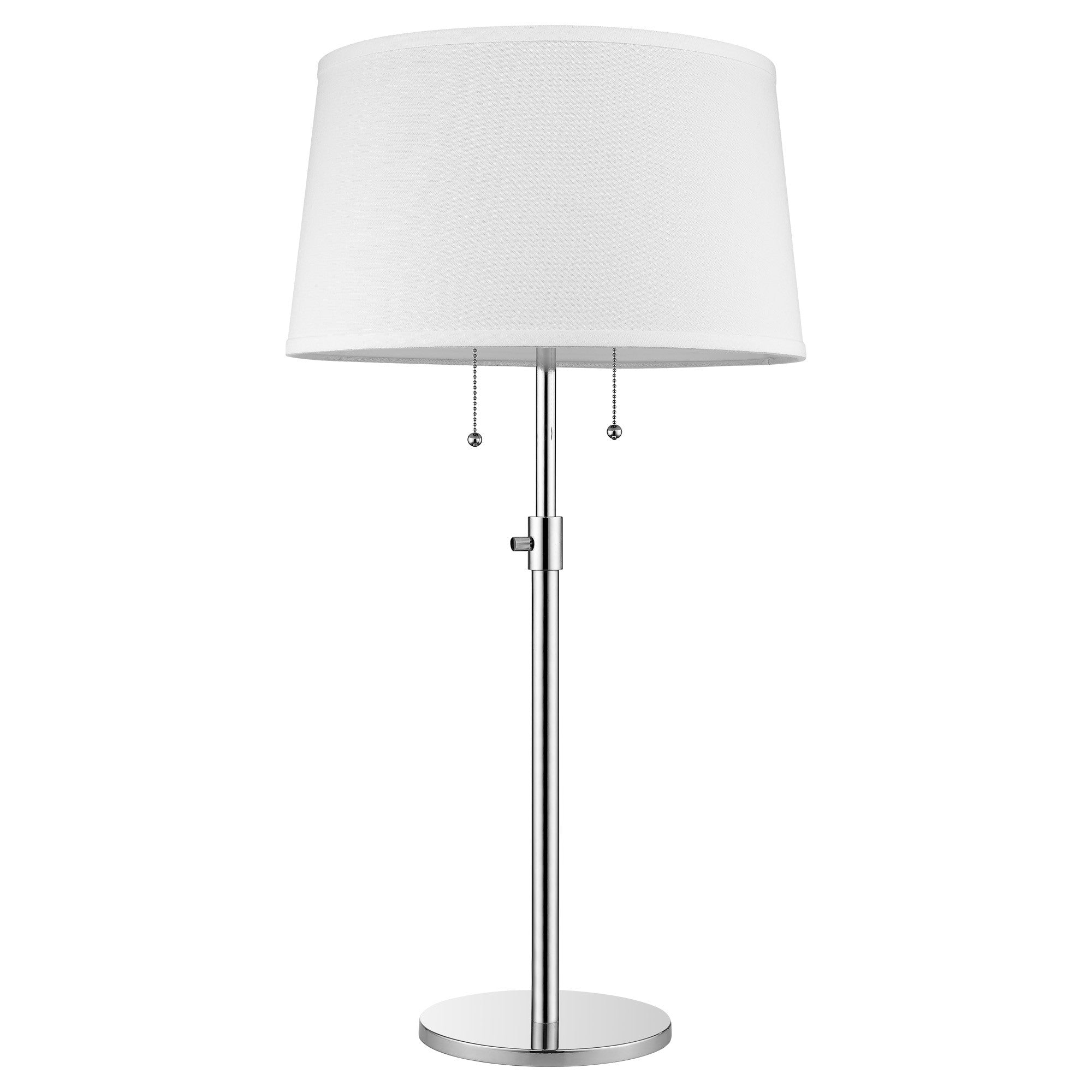 31" Silver Metal Two Light Adjustable Table Lamp With White Empire Shade - Image 3