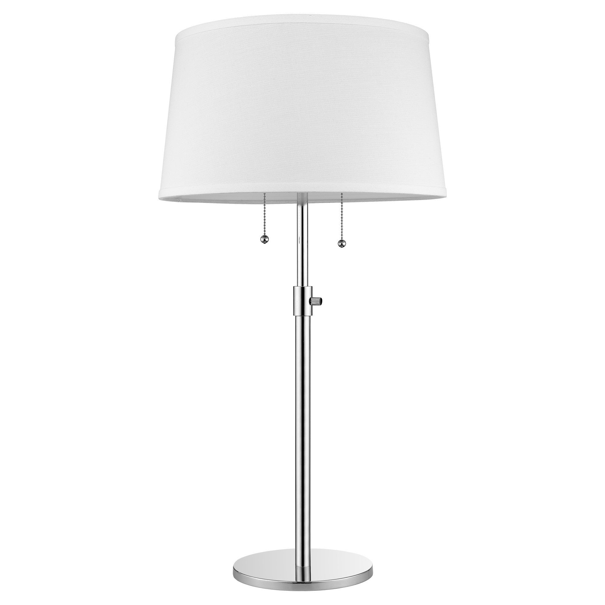 31" Silver Metal Two Light Adjustable Table Lamp With White Empire Shade - Image 4