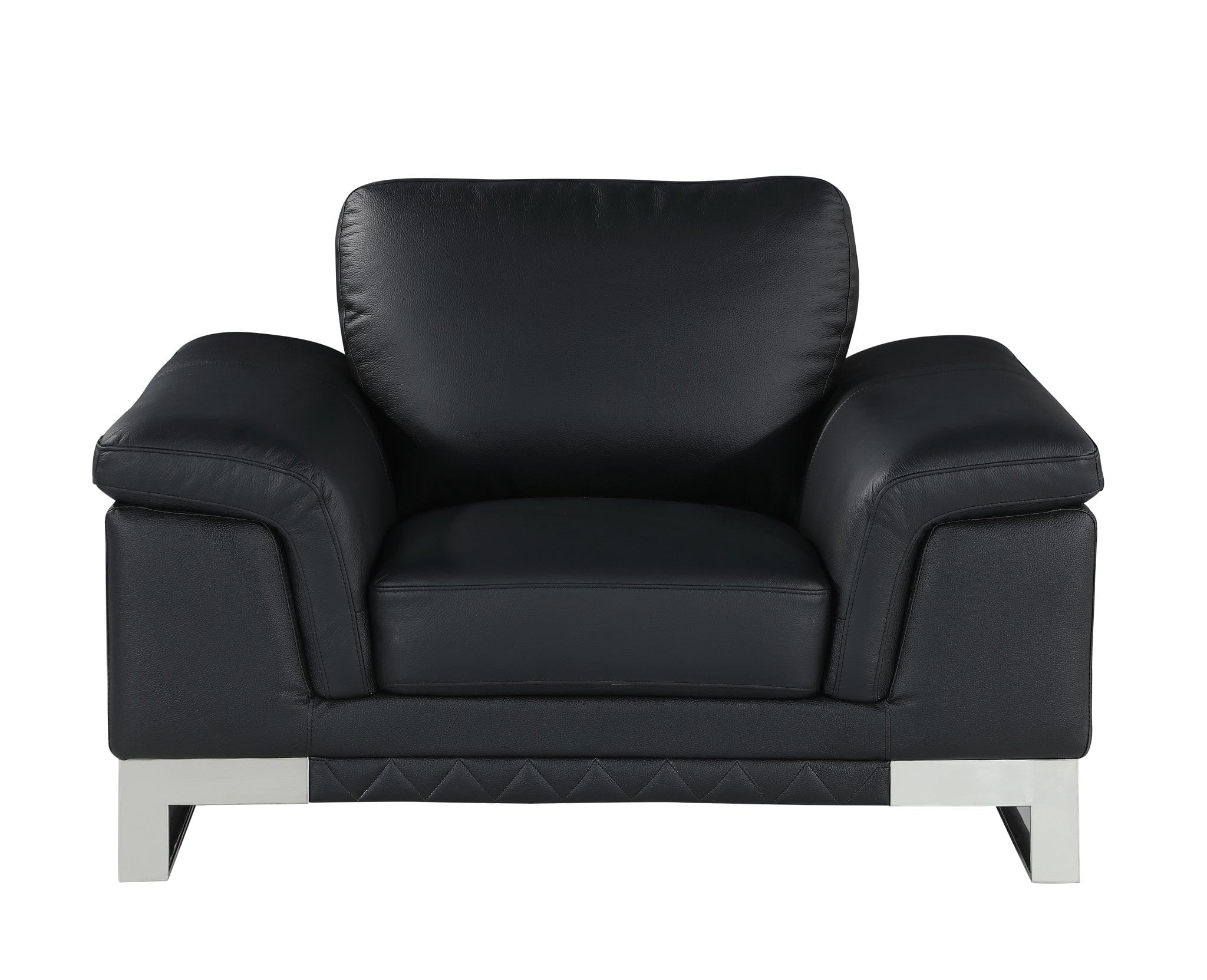32" Black Lovely Leather Chair - Image 3