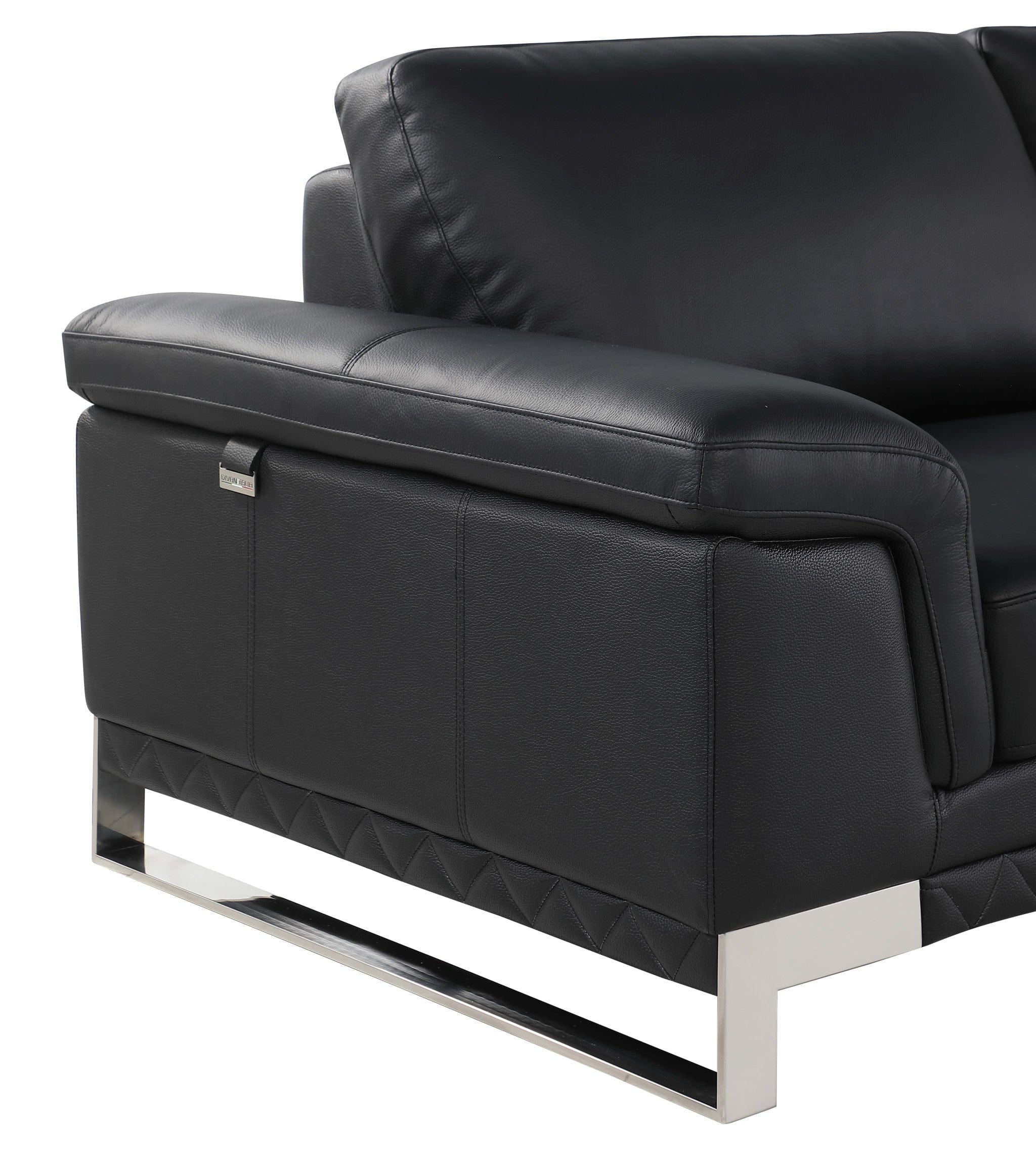 32" Black Lovely Leather Chair - Image 6