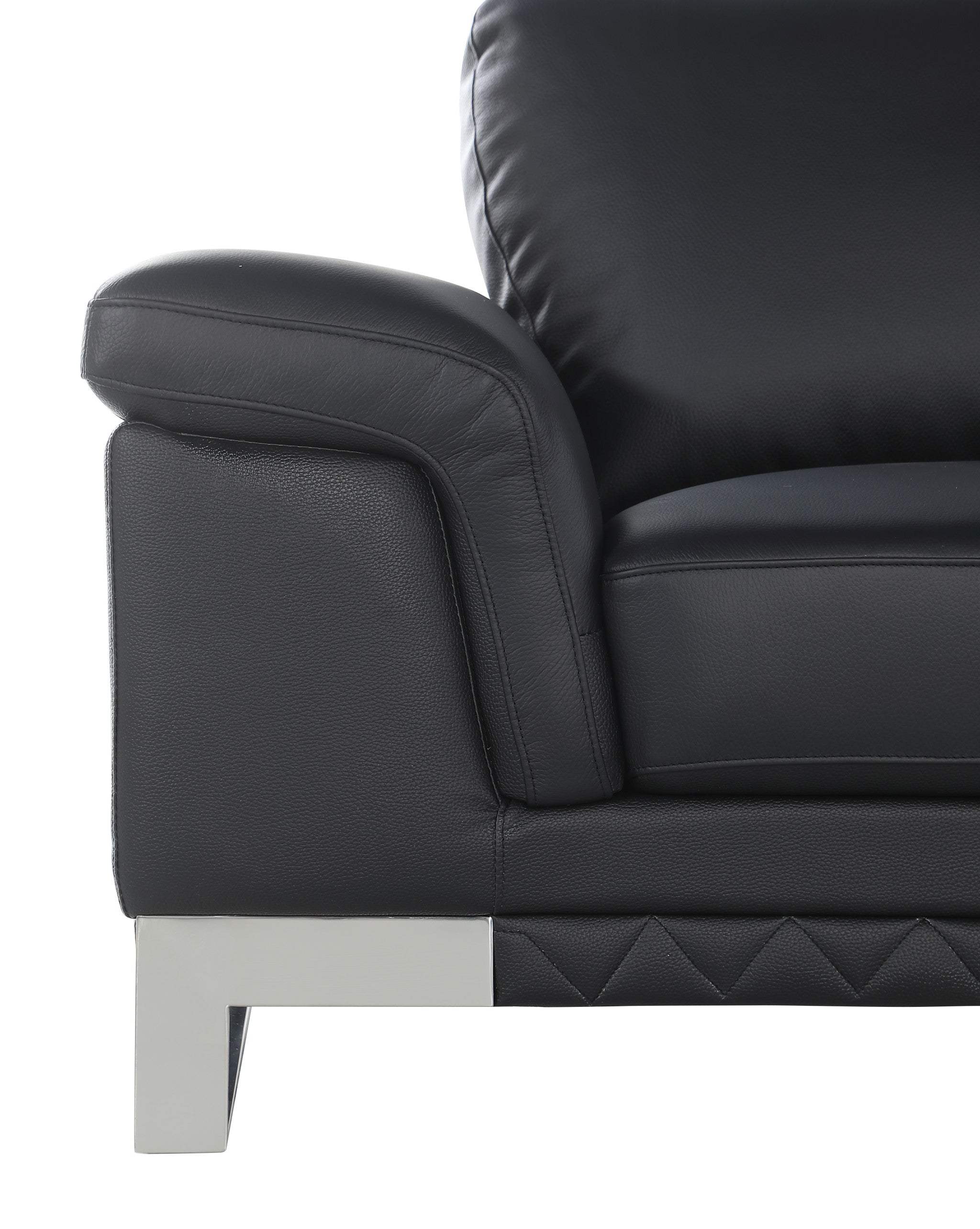 32" Black Lovely Leather Chair - Image 7