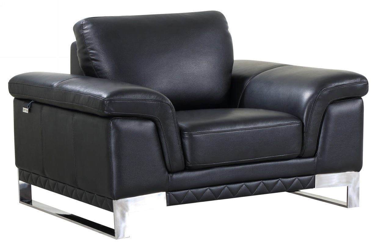 32" Black Lovely Leather Chair - Image 8