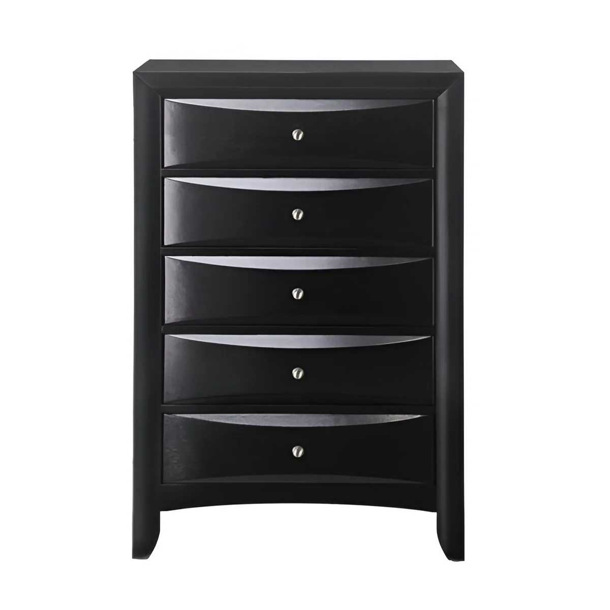 32" Black Solid Wood Five Drawer Standard Chest - Image 2
