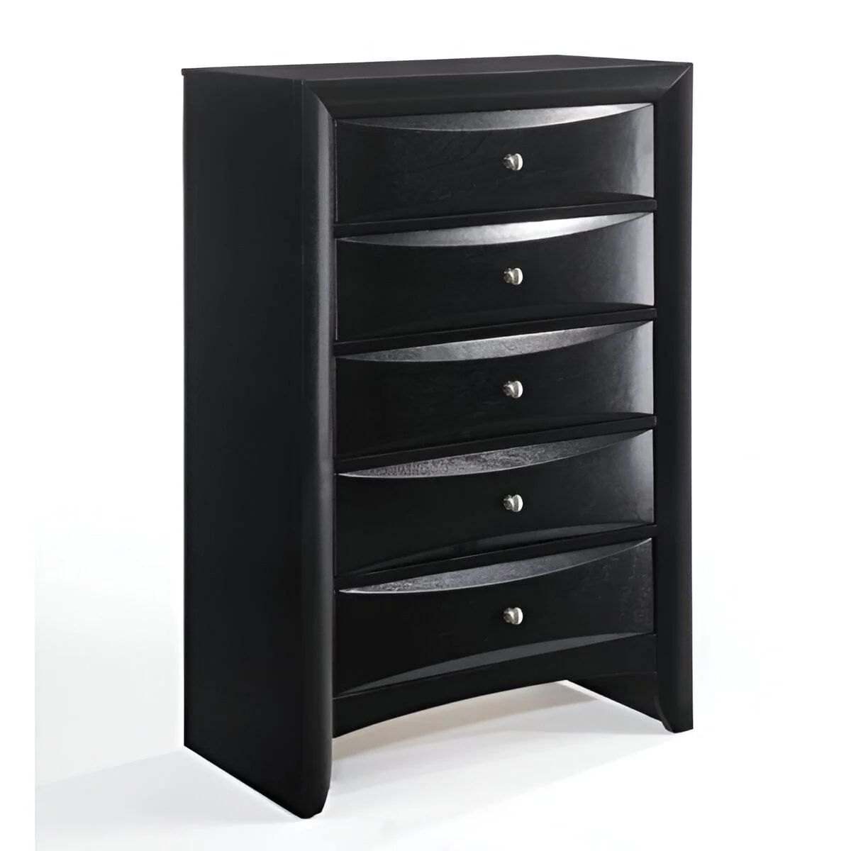 32" Black Solid Wood Five Drawer Standard Chest - Image 3