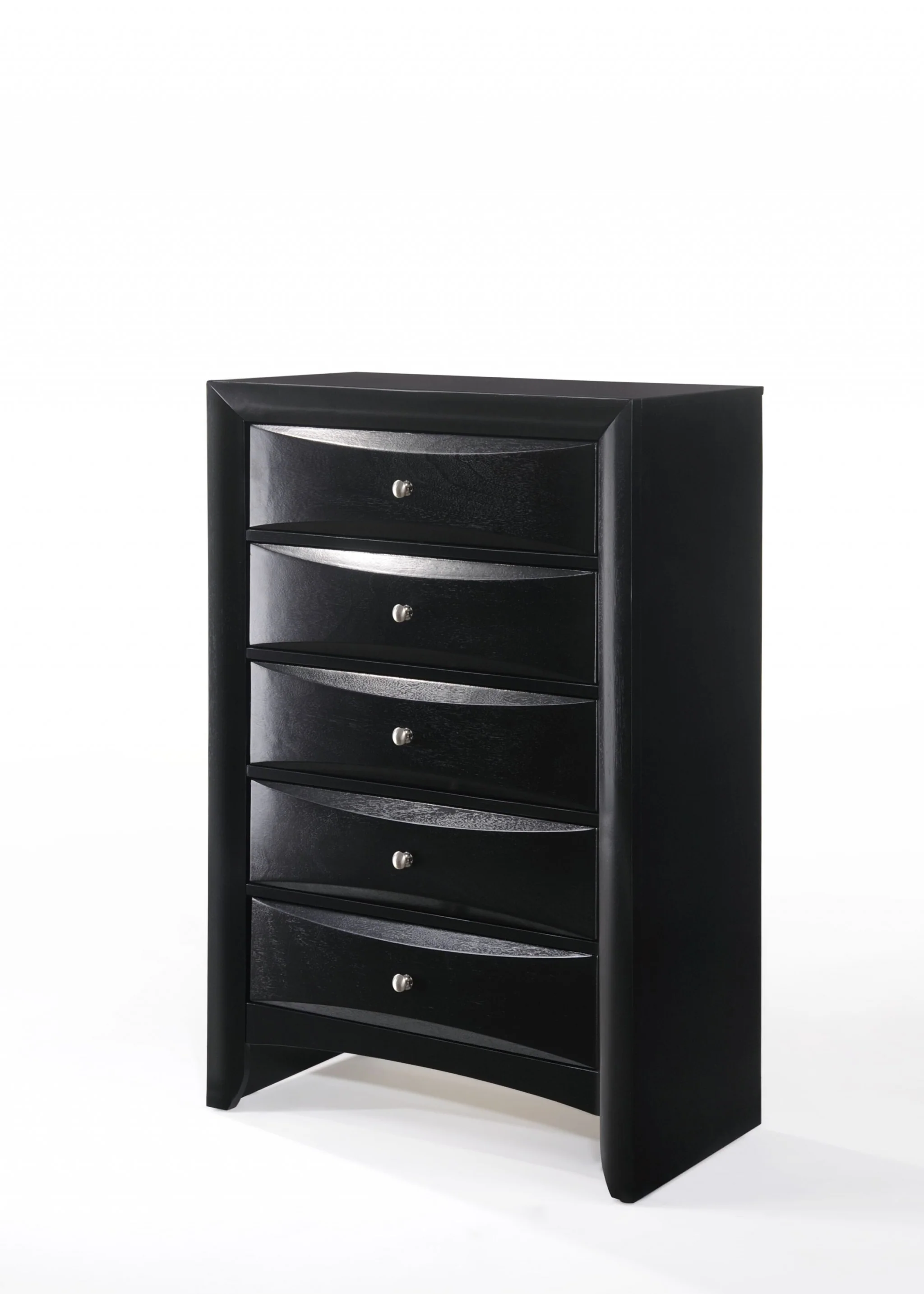 32" Black Solid Wood Five Drawer Standard Chest - Image 5