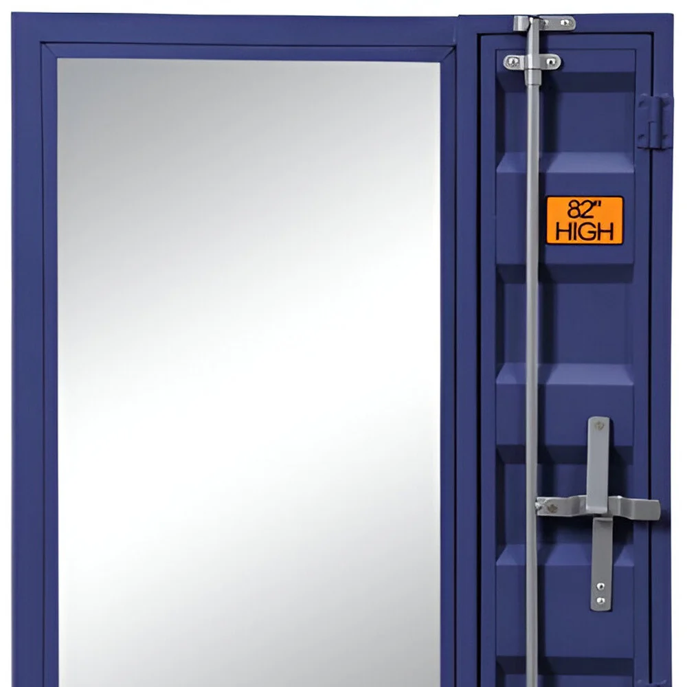 32" Blue Finish Dresser Mirror - Image 4