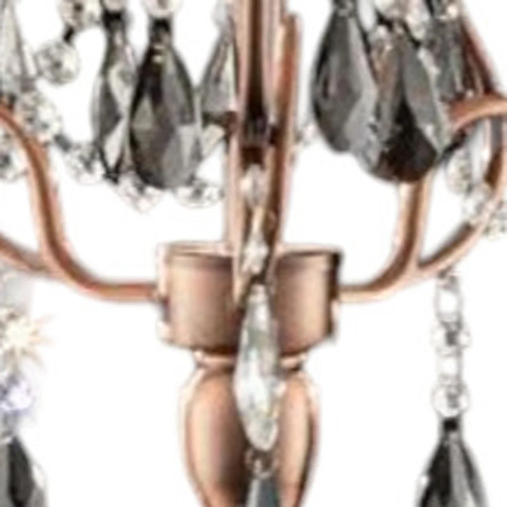 32" Clear and Rose Gold Faux Crystal Accent Table Lamp - Image 2