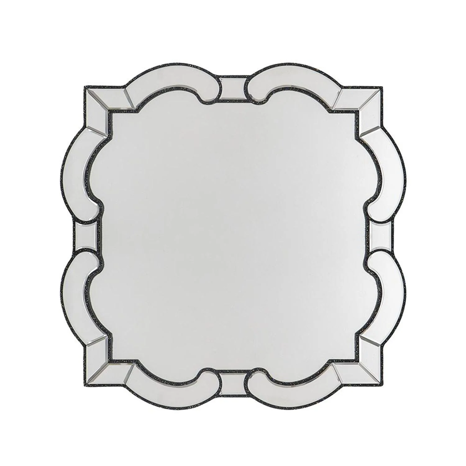 32" Clear Scalloped Glass Framed Accent Mirror - Image 2