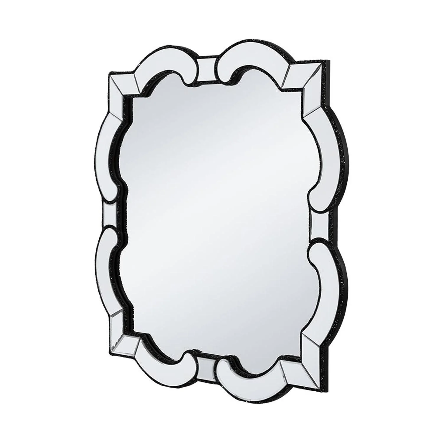 32" Clear Scalloped Glass Framed Accent Mirror - Image 4