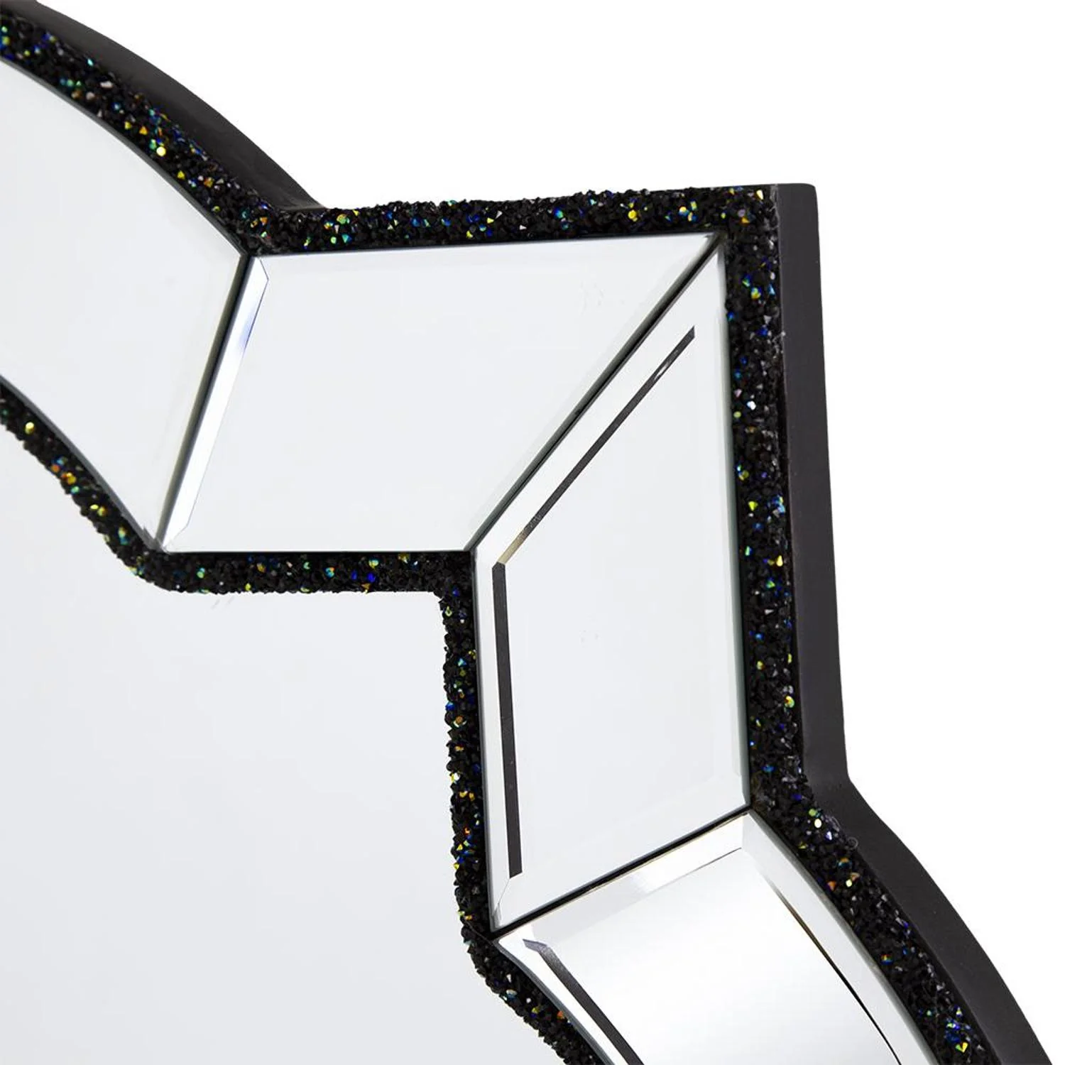 32" Clear Scalloped Glass Framed Accent Mirror - Image 6