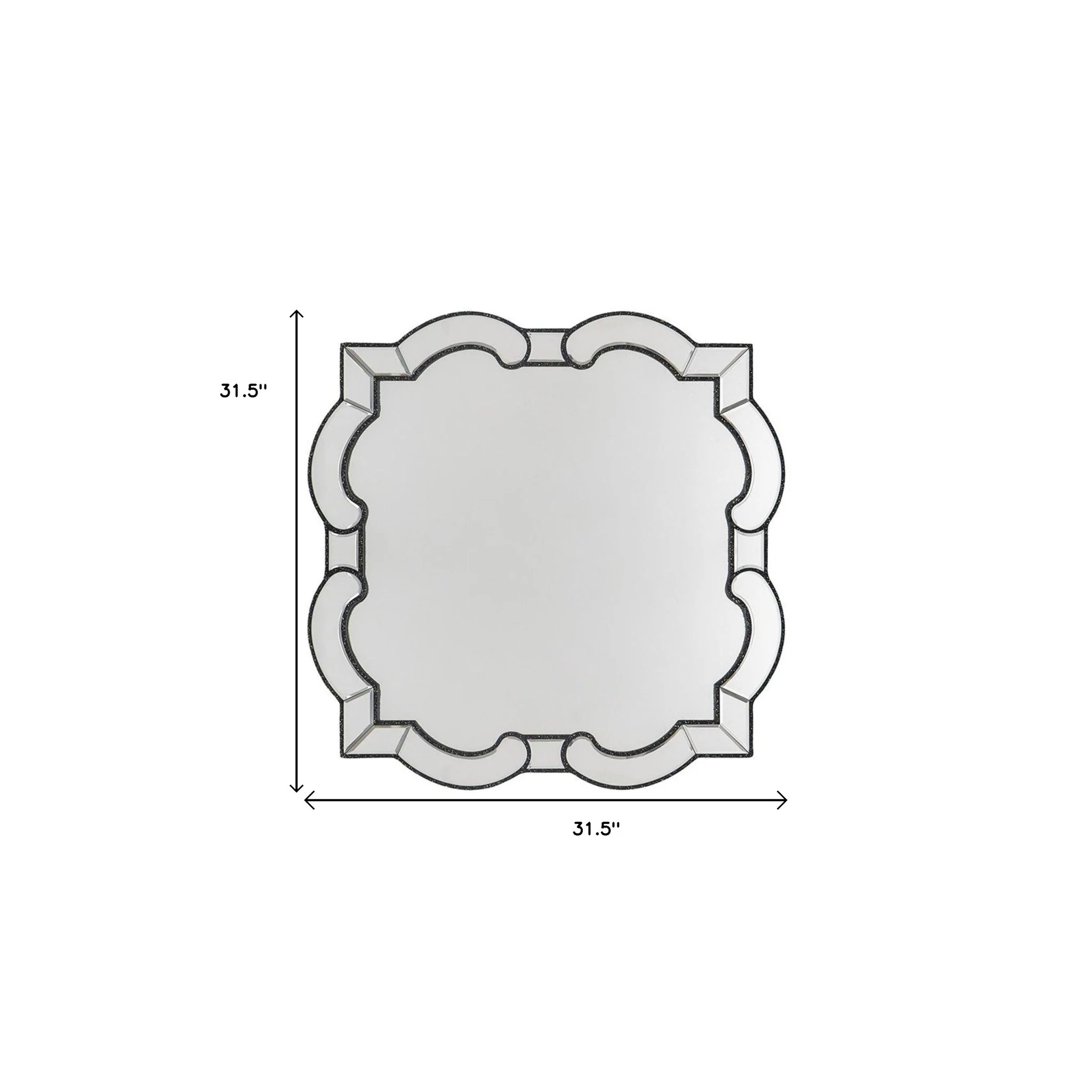 32" Clear Scalloped Glass Framed Accent Mirror - Image 7