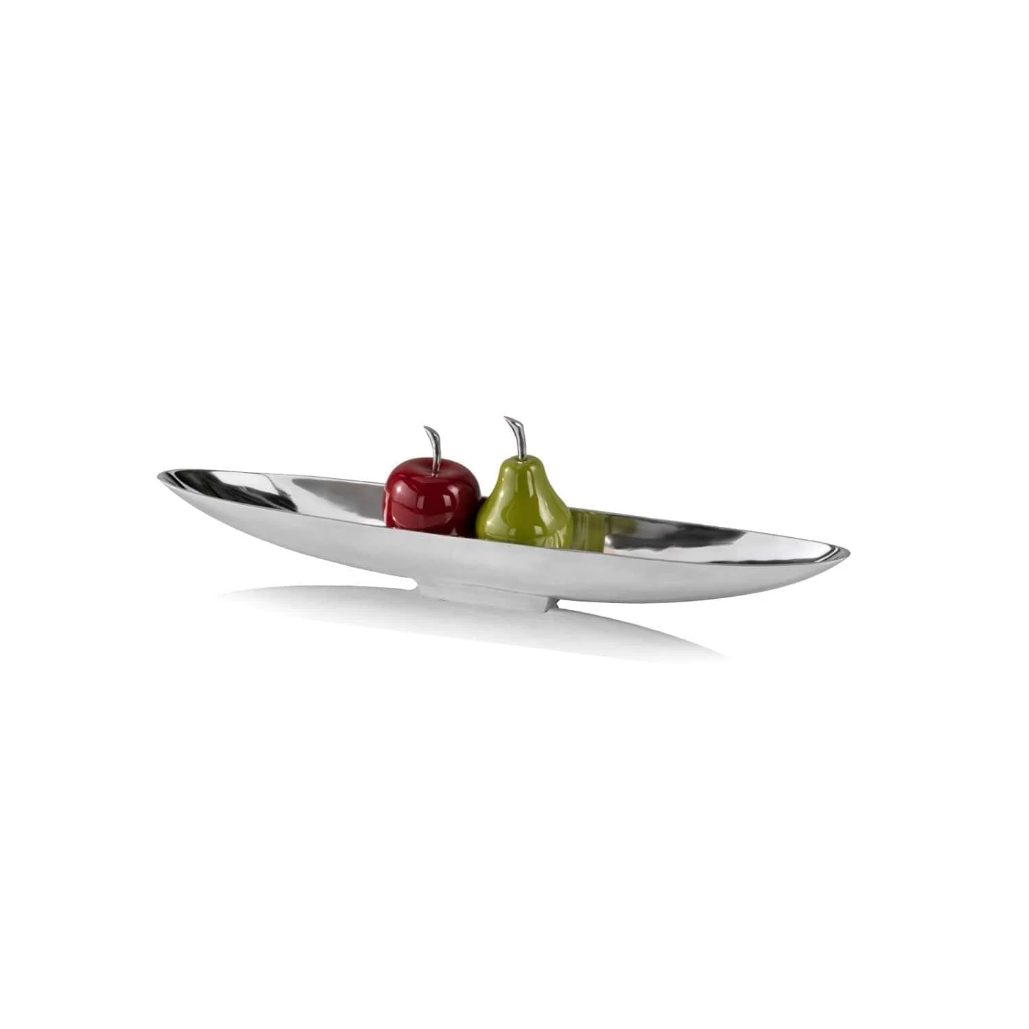 32" Contempo Shiny Silver Long Boat Tray - Image 3