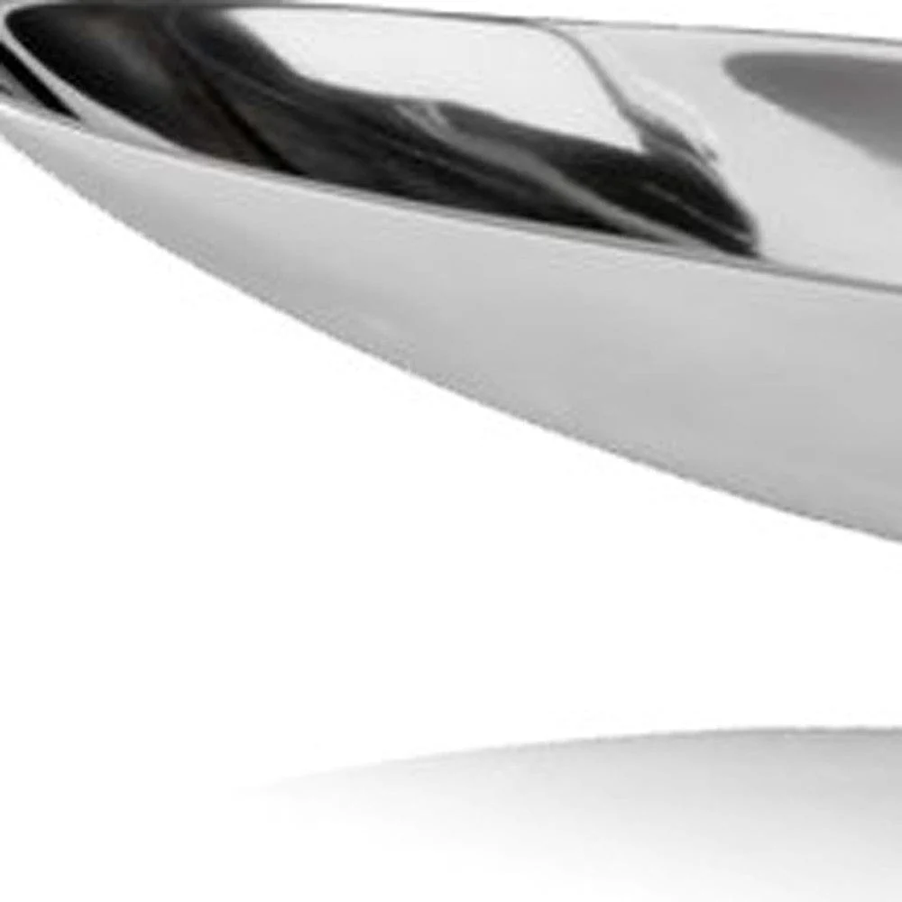 32" Contempo Shiny Silver Long Boat Tray - Image 6
