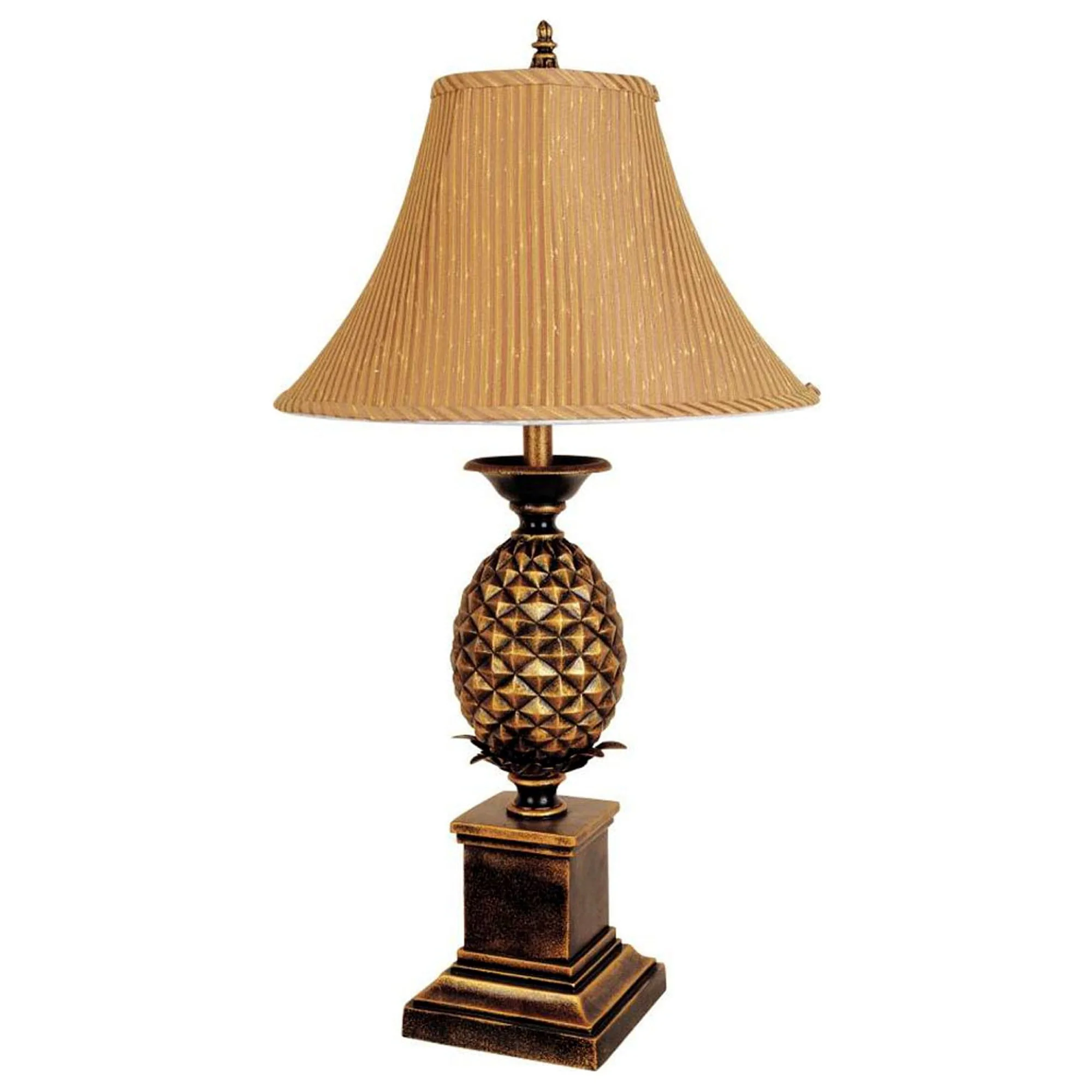 32" Gold Metal Pineapple Table Lamp With Gold Classic Empire Shade - Image 2