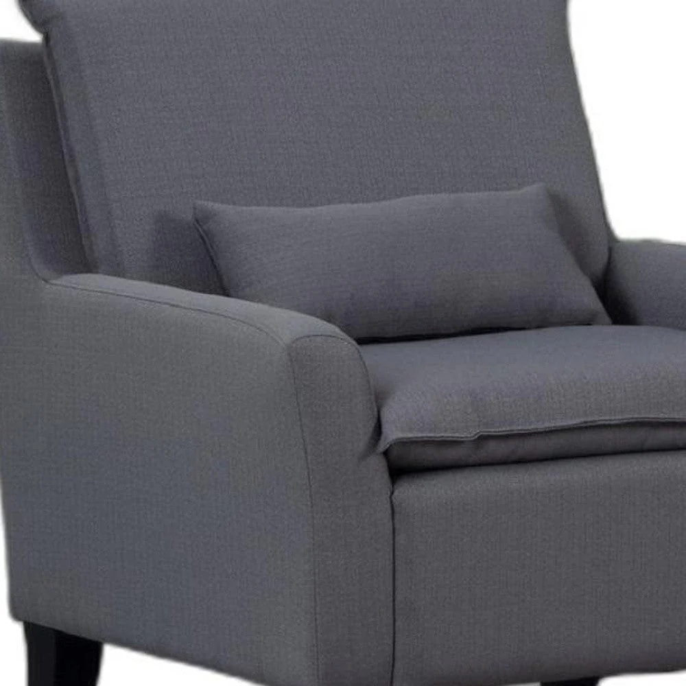 32" Gray And Black Fabric Arm Chair - Image 2