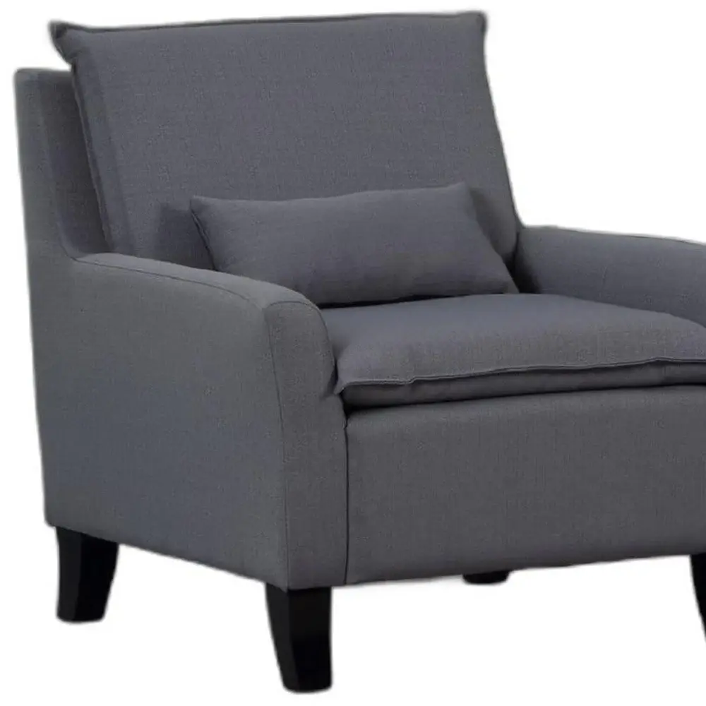 32" Gray And Black Fabric Arm Chair - Image 3