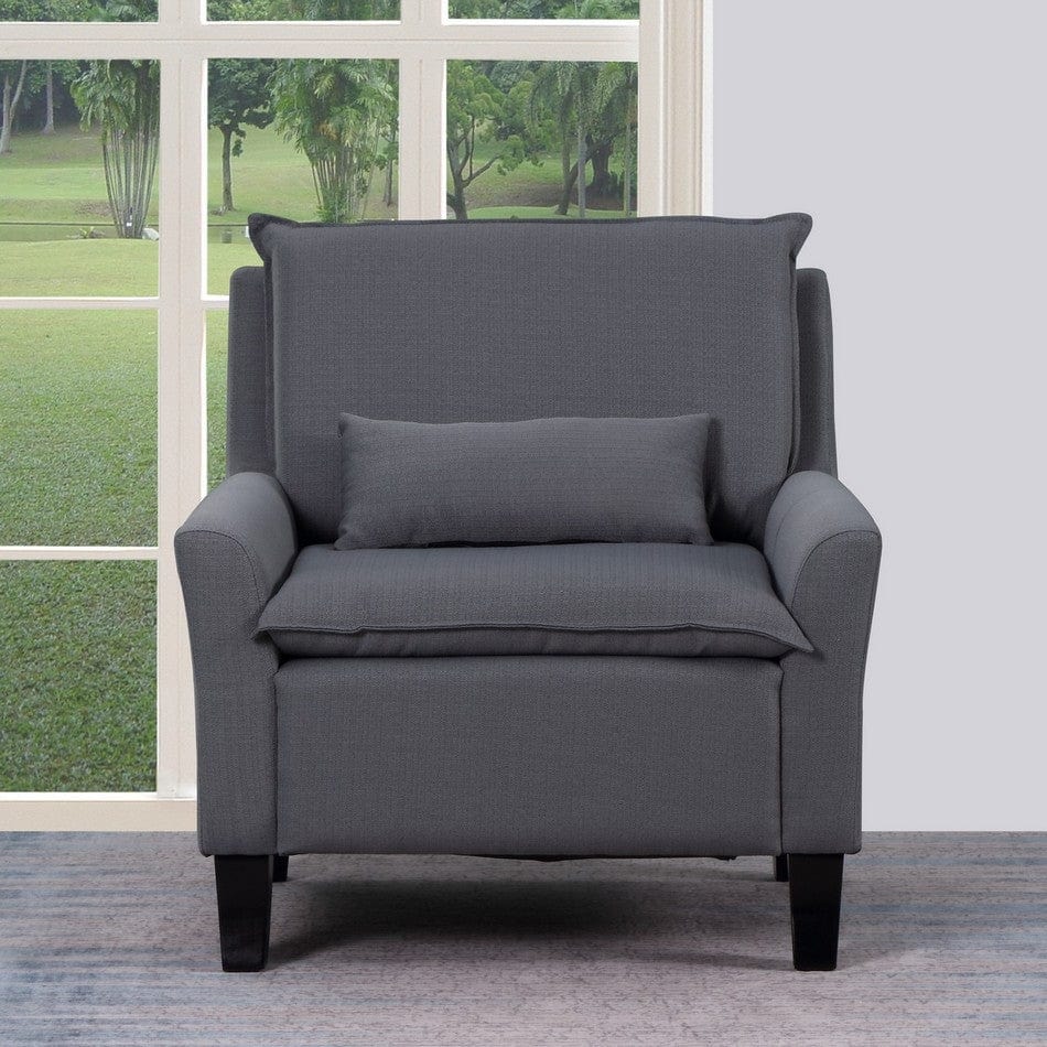 32" Gray And Black Fabric Arm Chair - Image 5
