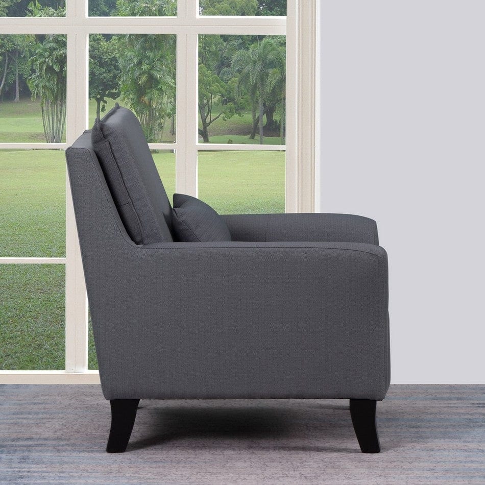 32" Gray And Black Fabric Arm Chair - Image 6