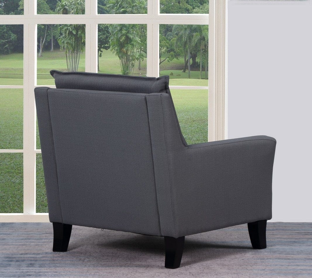 32" Gray And Black Fabric Arm Chair - Image 7