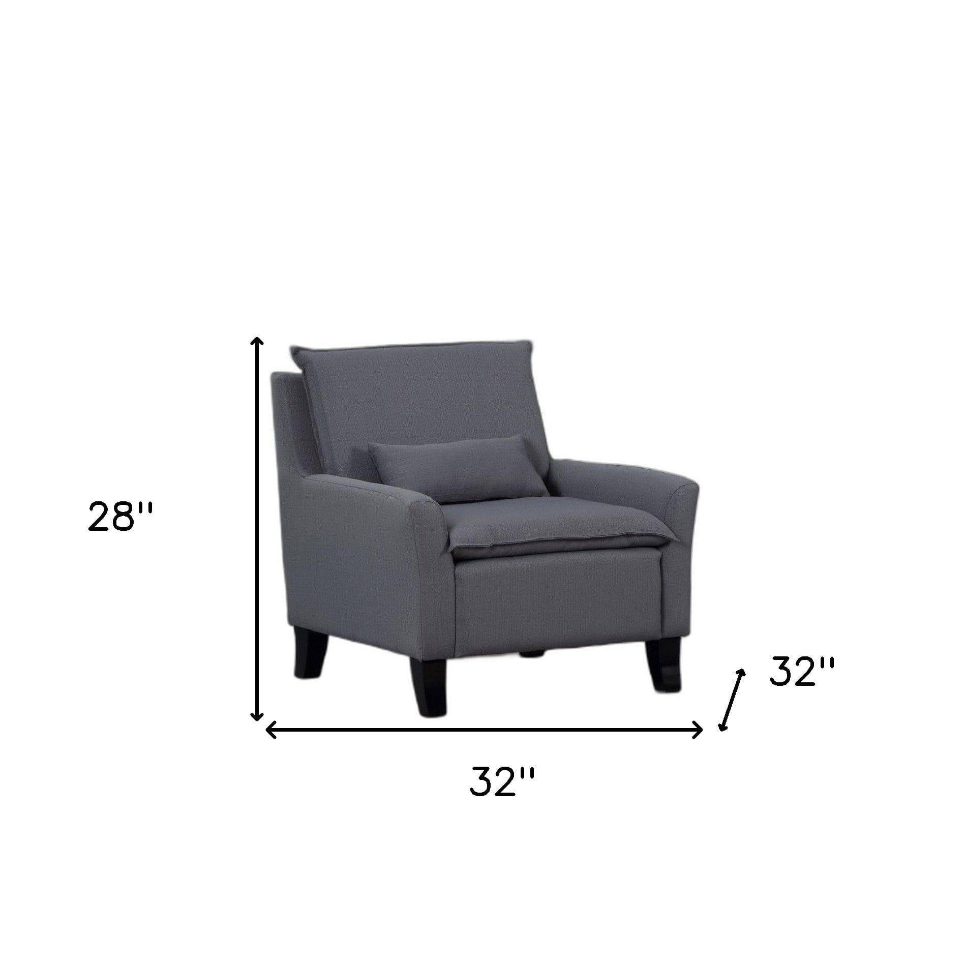 32" Gray And Black Fabric Arm Chair - Image 8