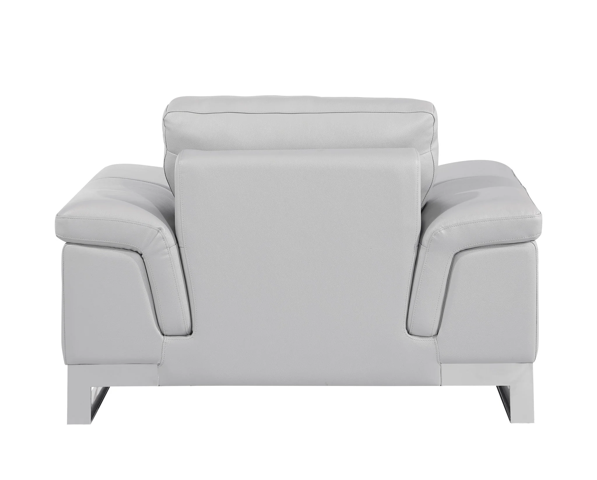 32" Grey Lovely Light Leather Chair - Image 3